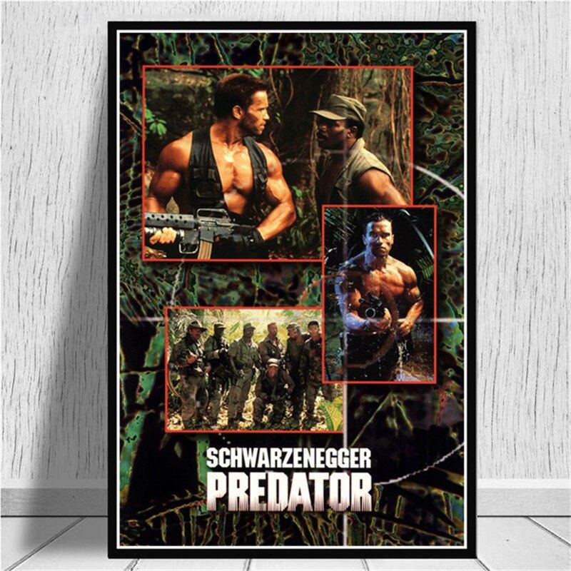 Monster Movie Hot Arnold Schwarzenegger The Predator Art Poster and Print 12x16