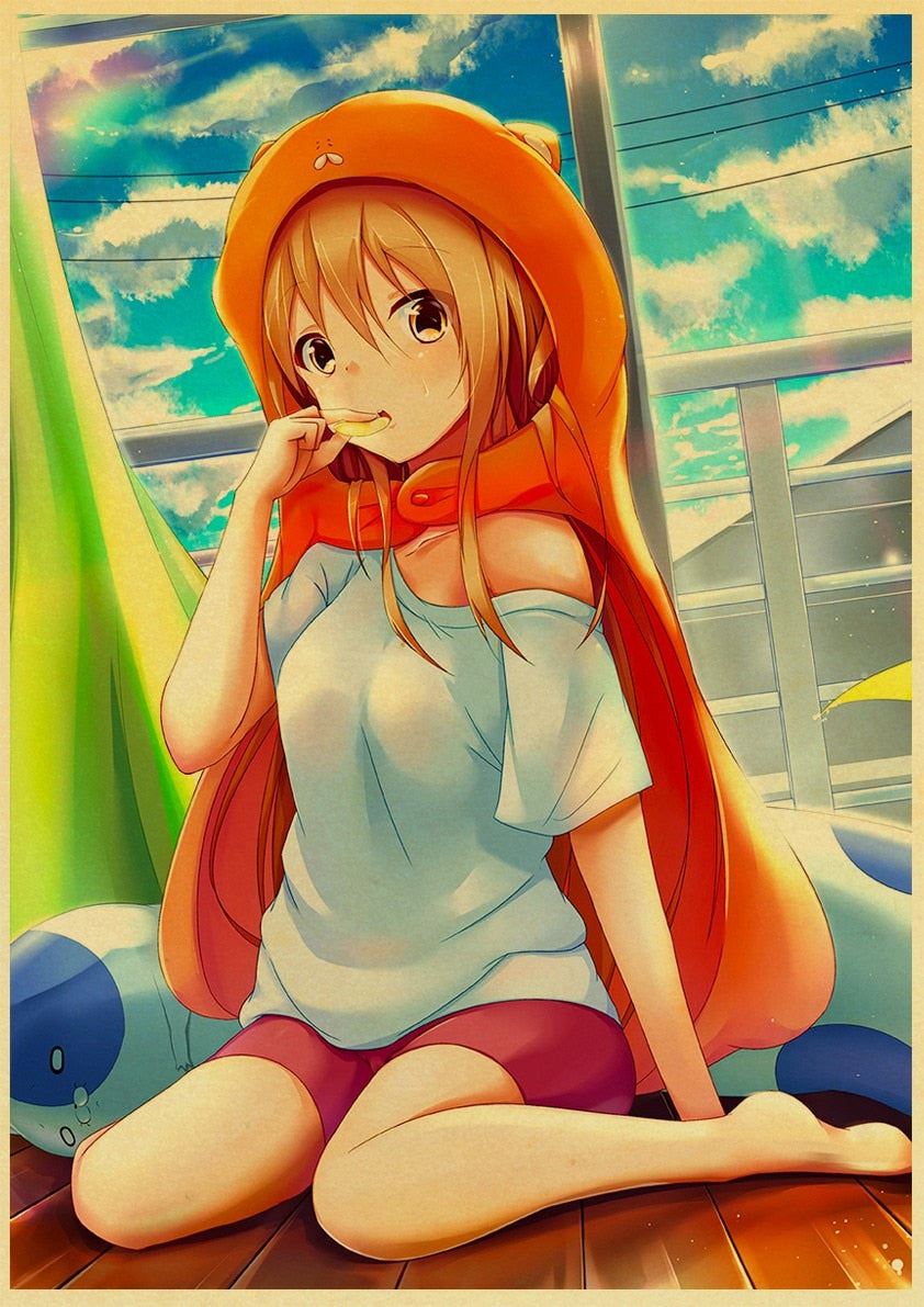 Vintage Anime Day Himouto! Umaru-chan Posters Retro Kraft Paper Prints 12x16