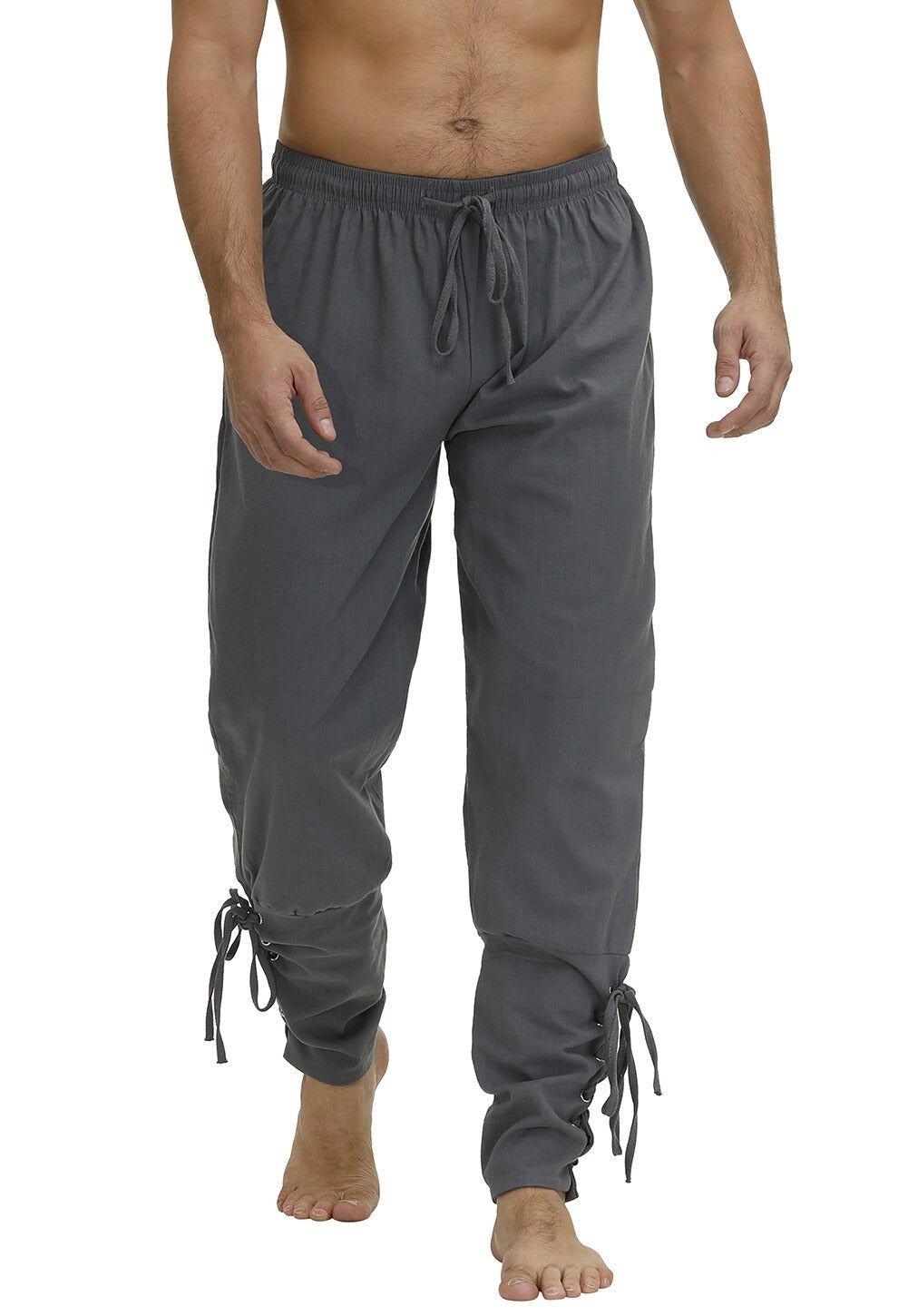 Pirate Pant For Men Renaissance Medieval Viking Costume Drawstring Shorts Hallow