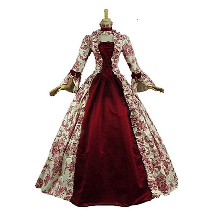 European Medieval Victoria Queen Princess Wedding Party Formal Dress Halloween W