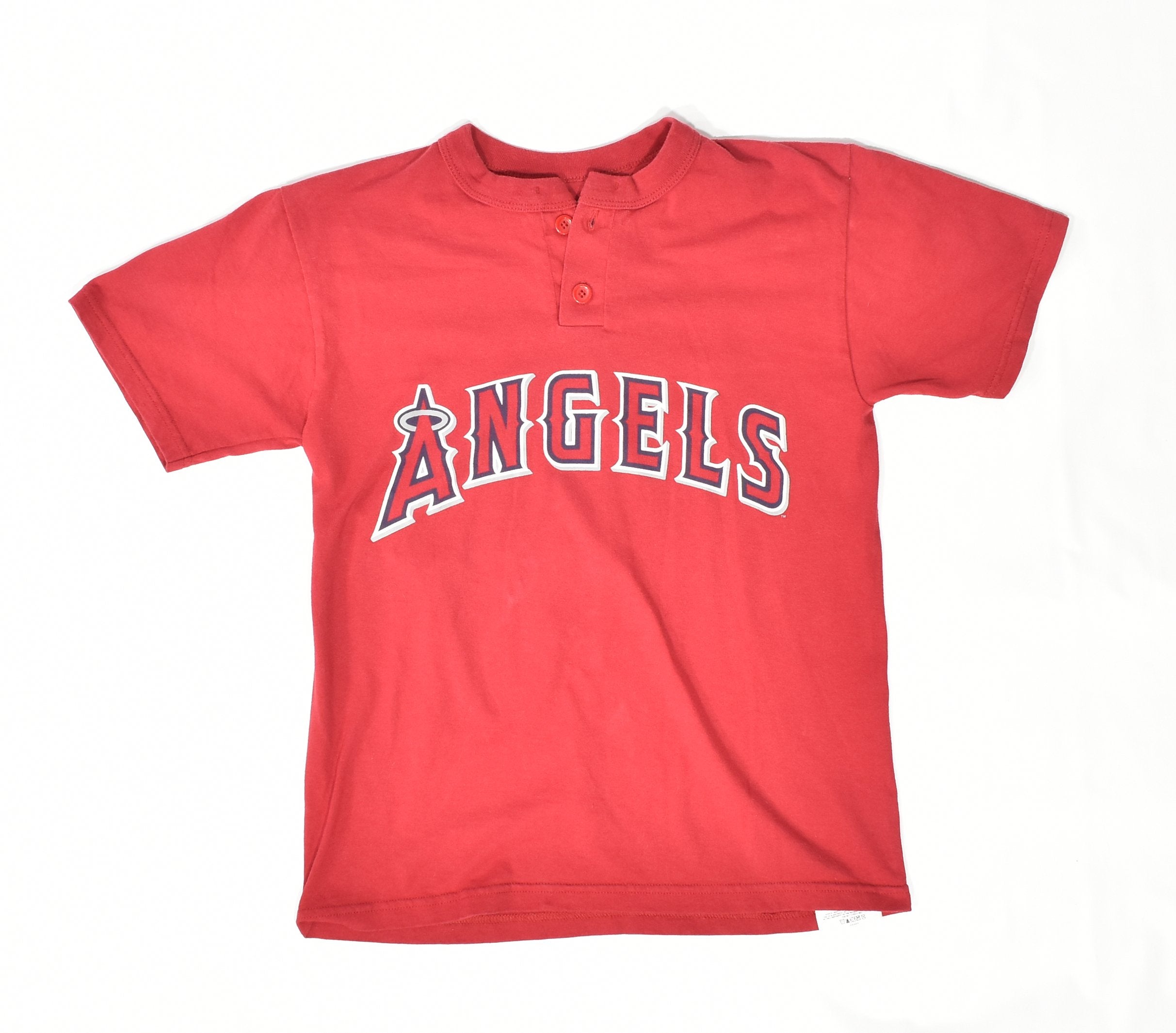 Angels MLB Baseball T shirt Youth Kids Red T Shirt Number 1 Used