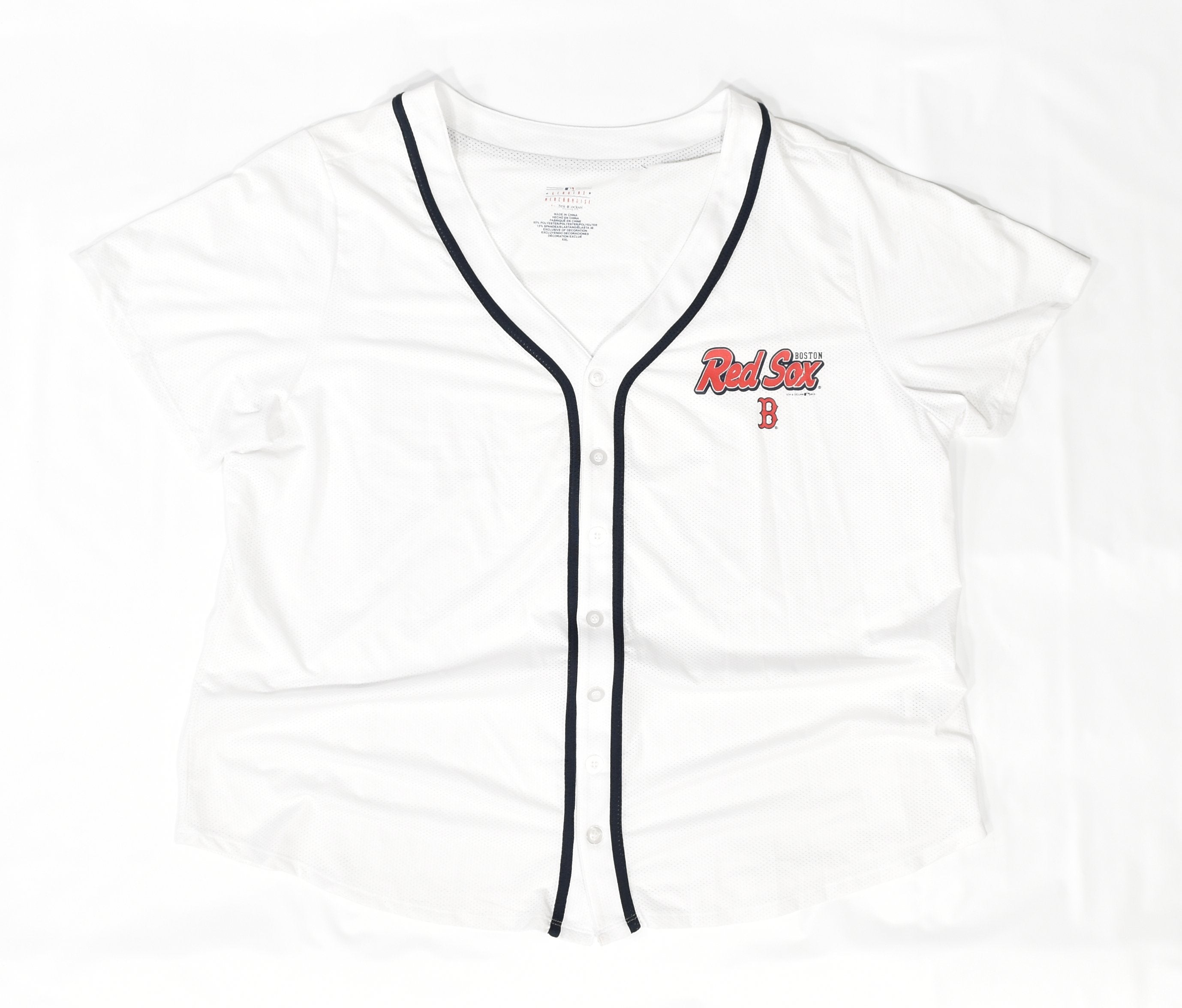 Boston Red Sox MLB Baseball White Jersey Top Mens XXL Used