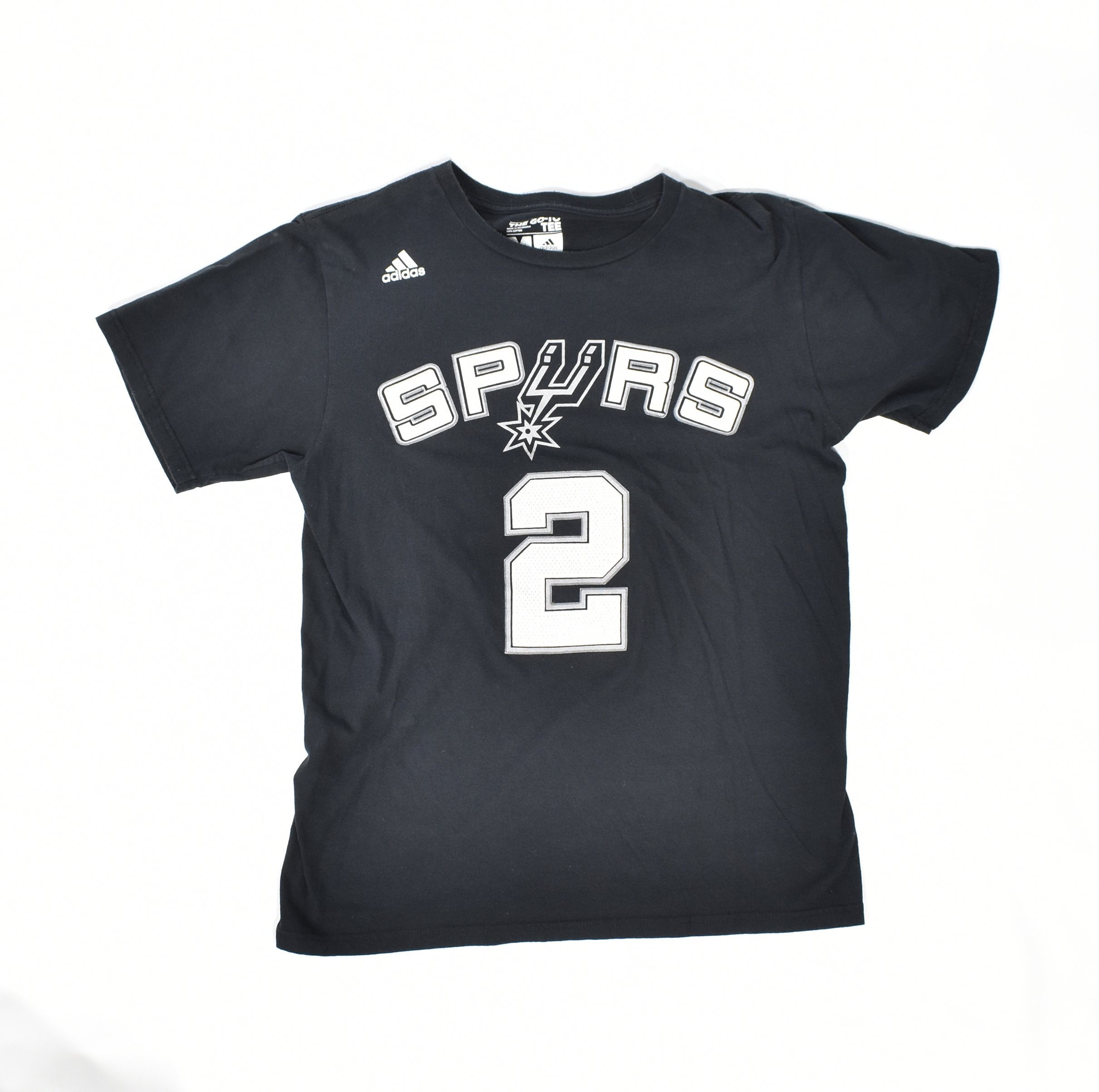 Spurs NBA Basketball T shirt Adidas Mens T shirt number 2 Medium Leonard Used