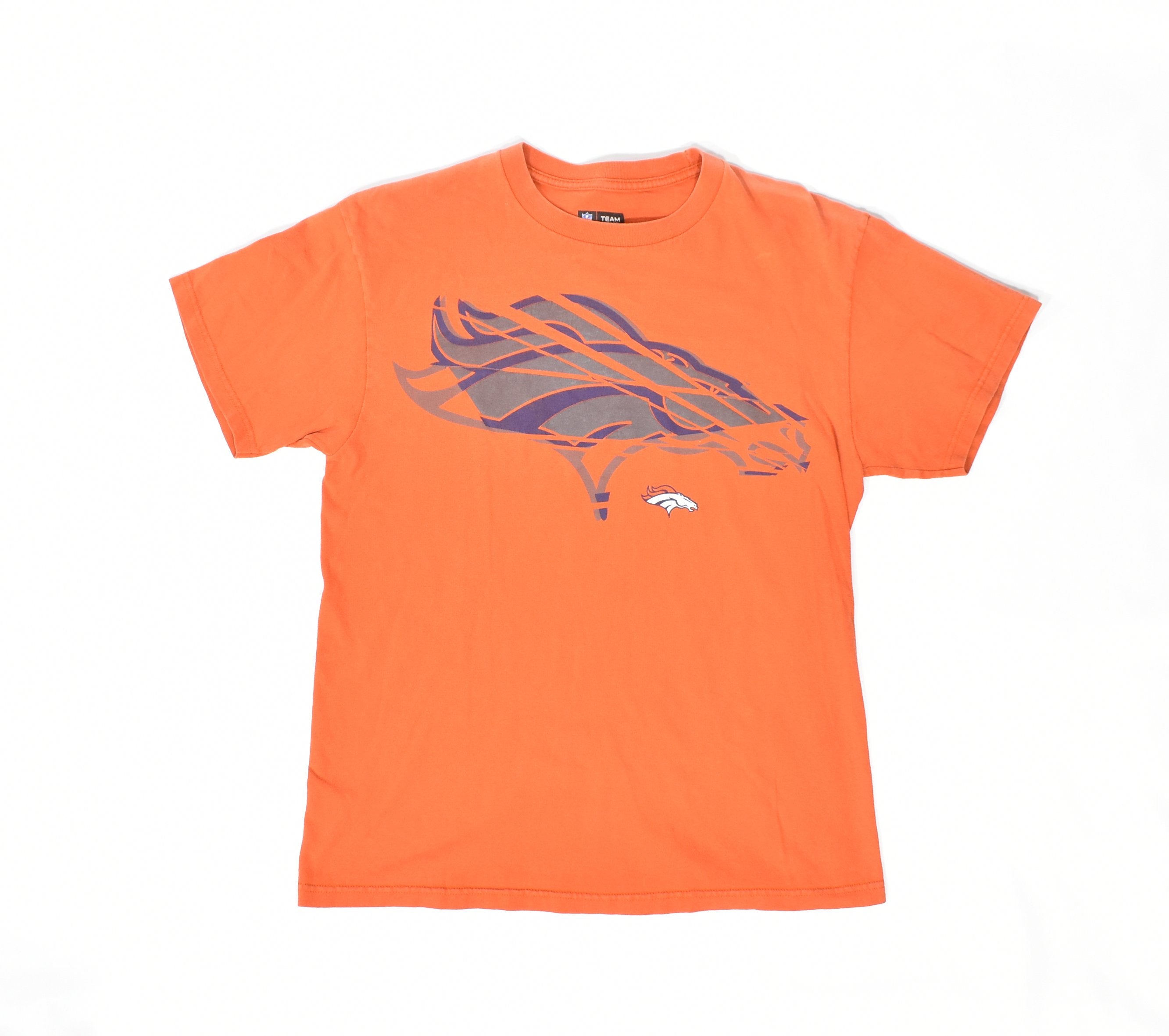 Denver Broncos Mens Medium t shirt orange NFL Football Used