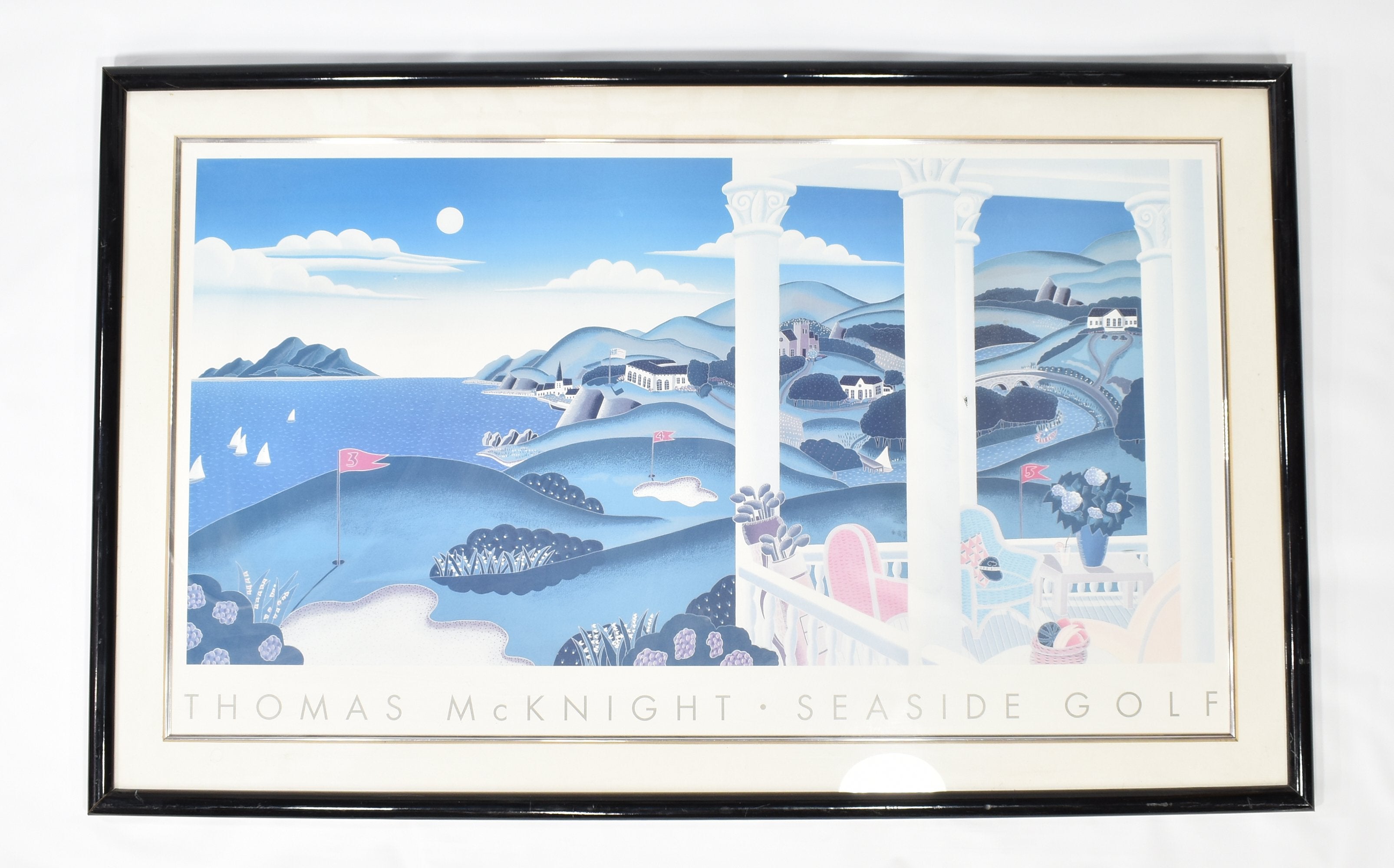 Thomas McKnight Seaside Golf Framed 26 x 42 Used Large Framed