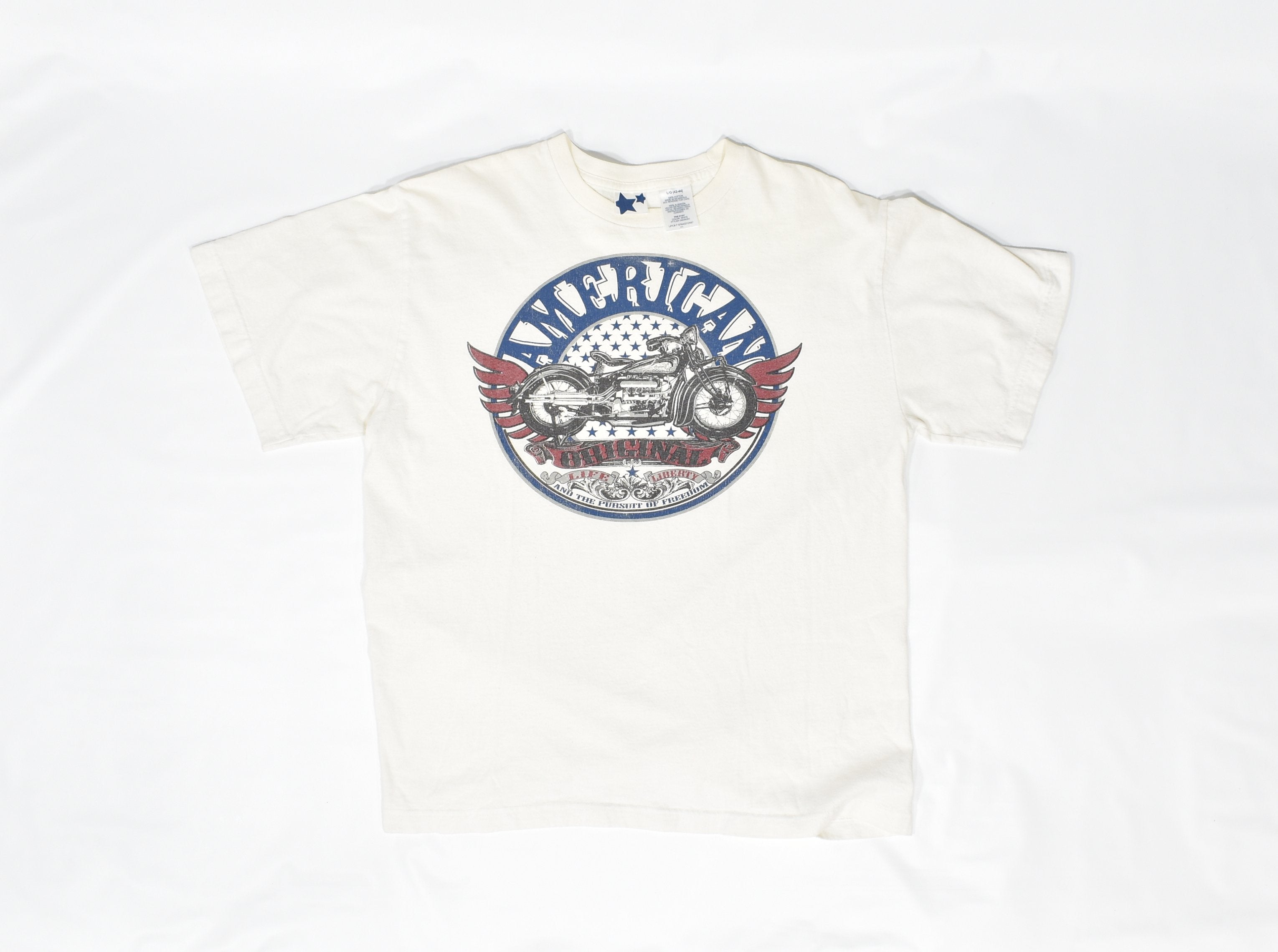Life and Liberty motorcycle t shirt large white Used mens