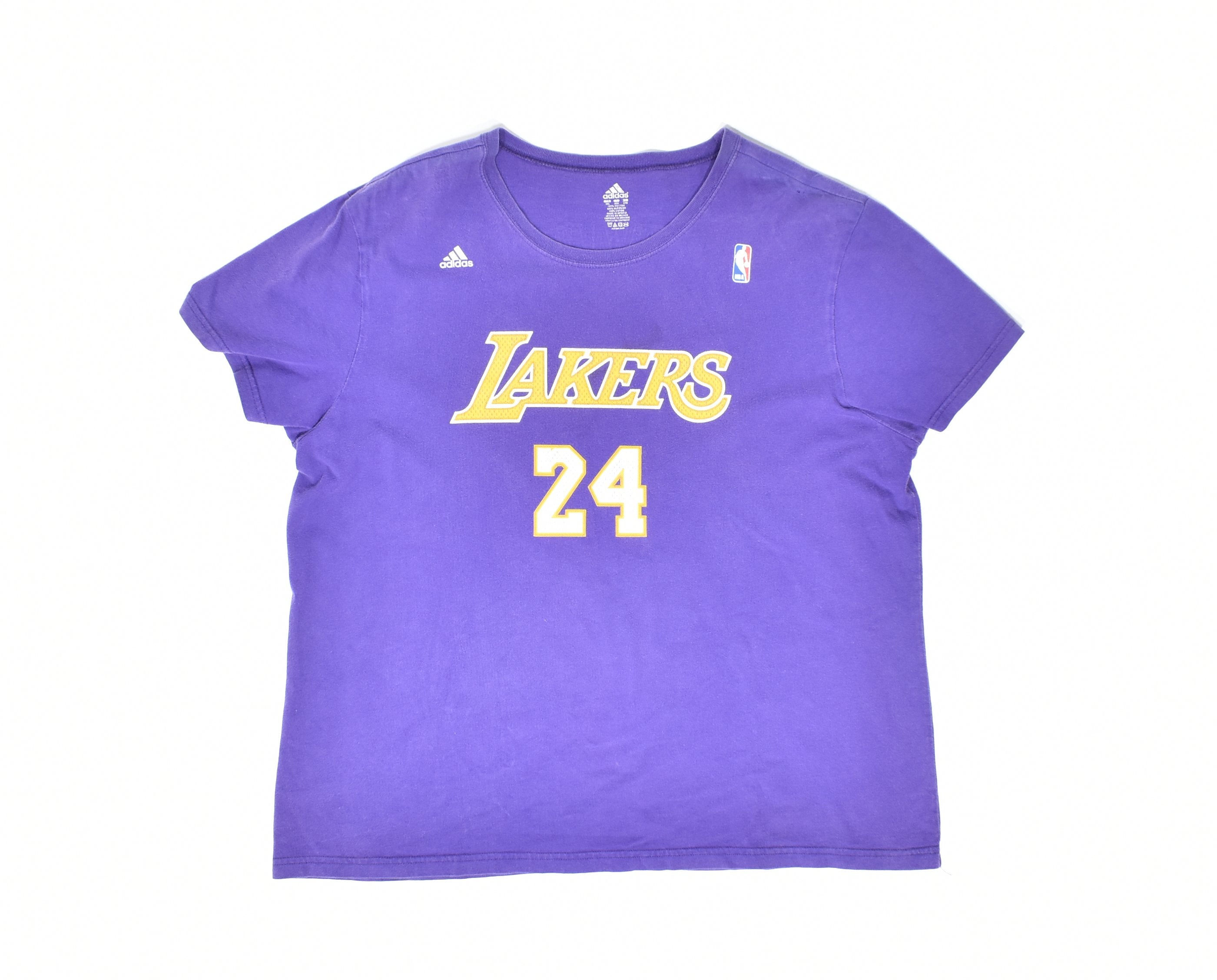 Los Angeles Lakers Mens t shirt Purple NBA Basketball 24 Adidas Bryant 2 XL