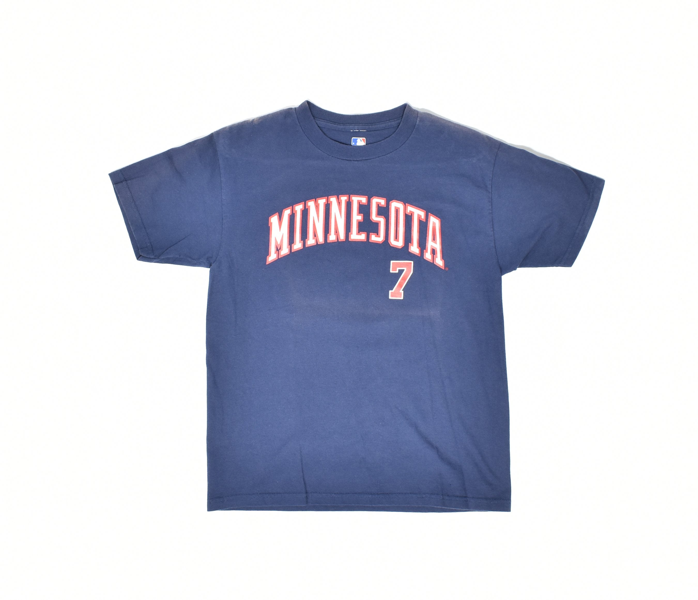 Minnesota Twins Baseball t shirt MLB T shirt Kids Large used 7 Mauer