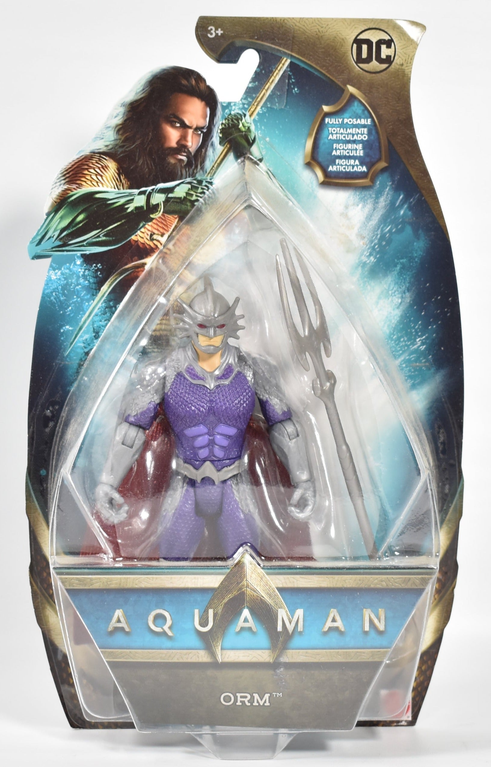 AQUAMAN THE MOVIE 6" FIGURE ORM Atlantean trident card creased package