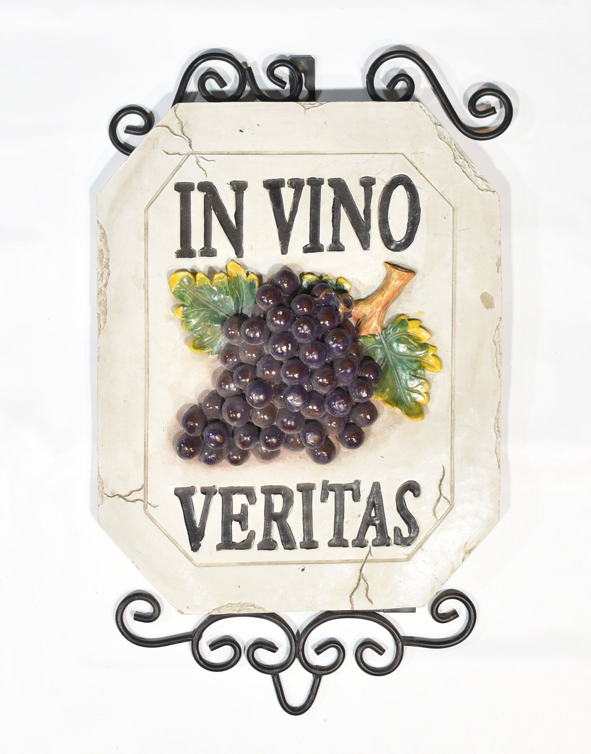Wine Display Hanging Decor IN Vino Veritas 17 x 10 used