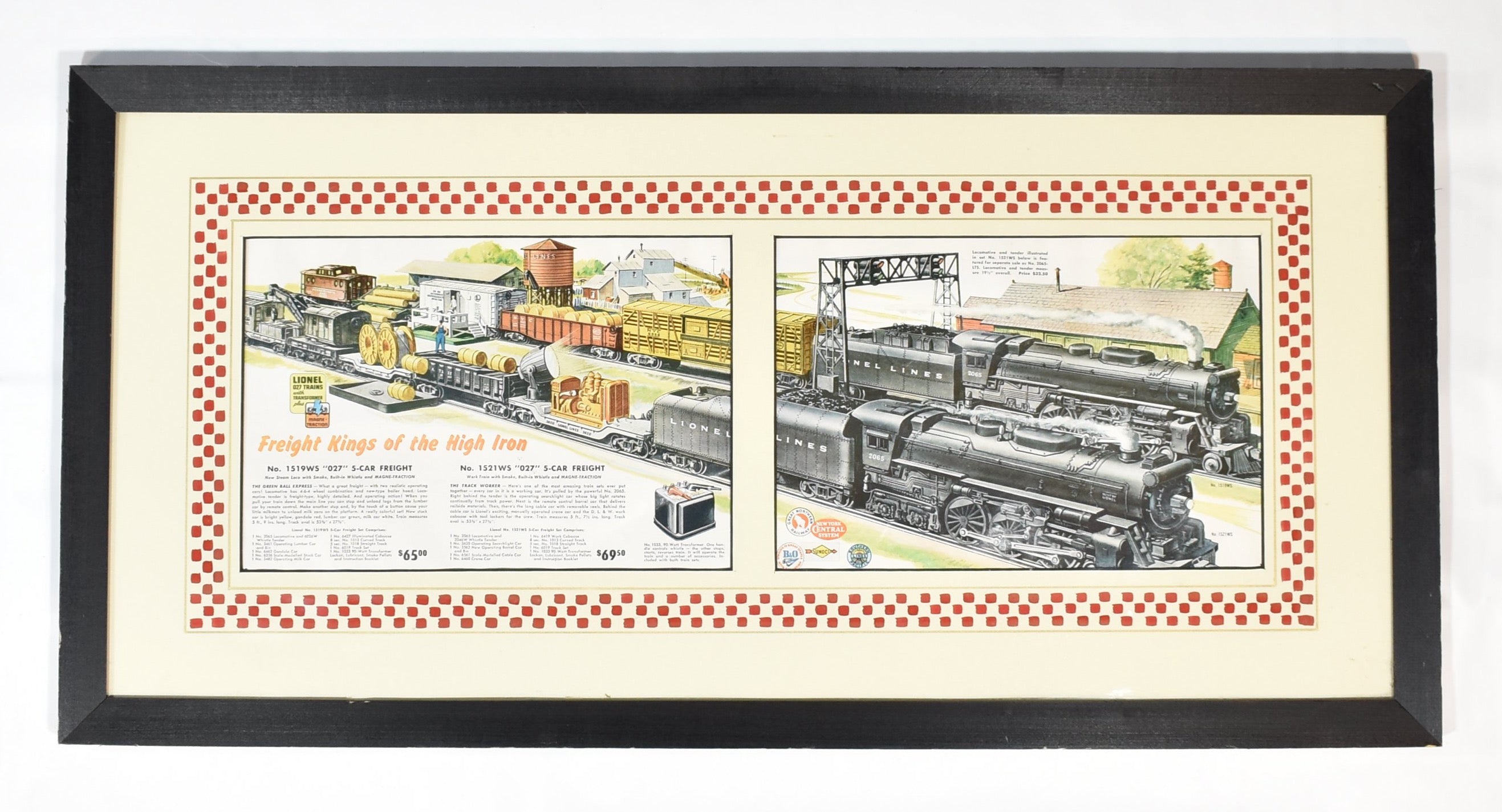 Freight Kings of the High Iron Train Set Vintage Catalog Price Sheet Art Train