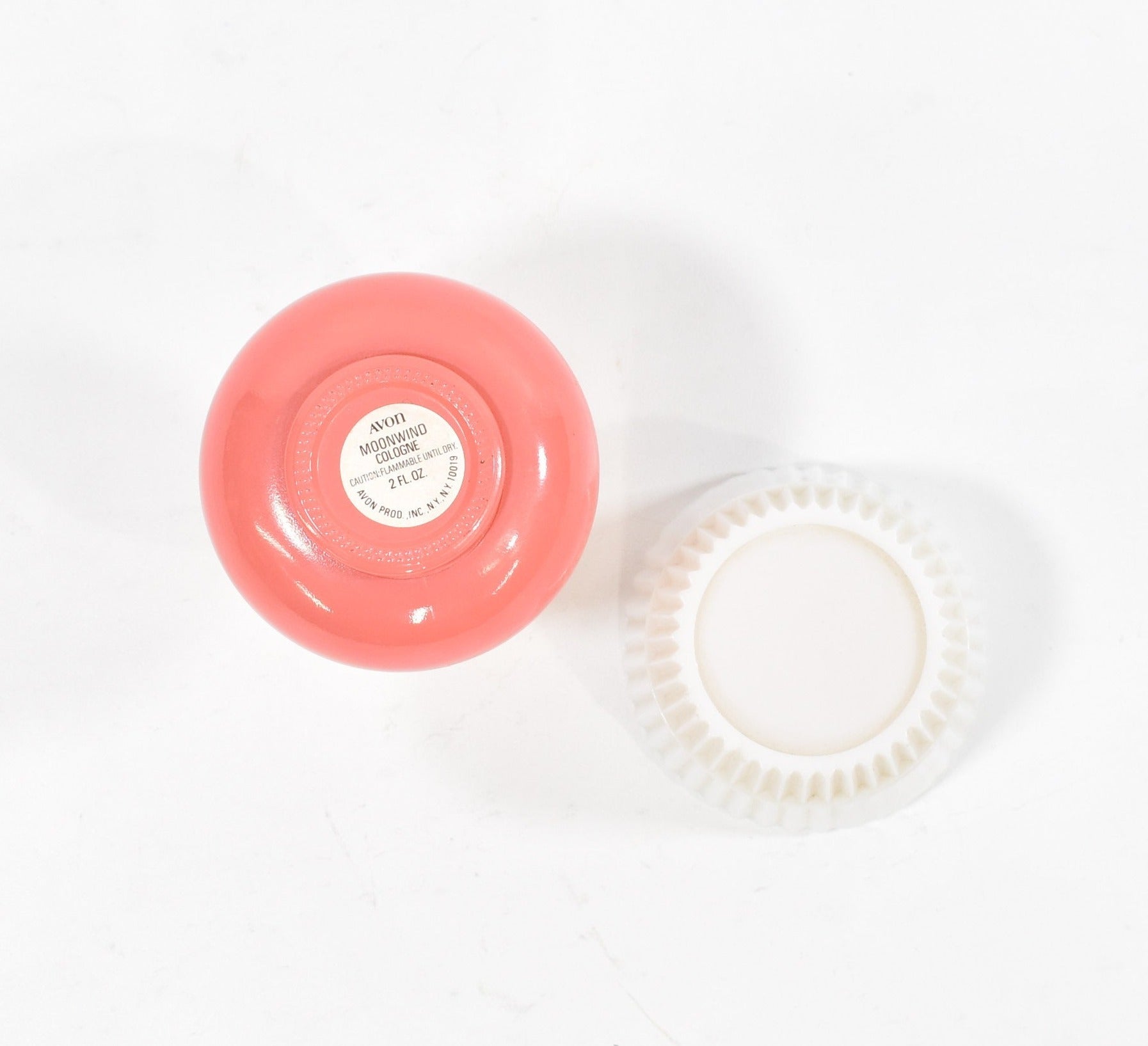 Avon Bottle Lamp Pink White Glass Decanter Used
