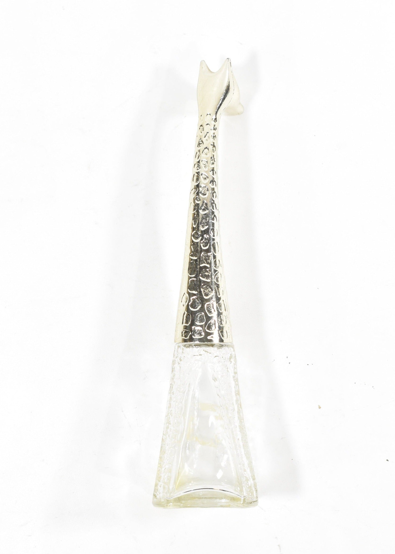 Avon Bottle Glass Decanter Silver Giraffe Bottle Used