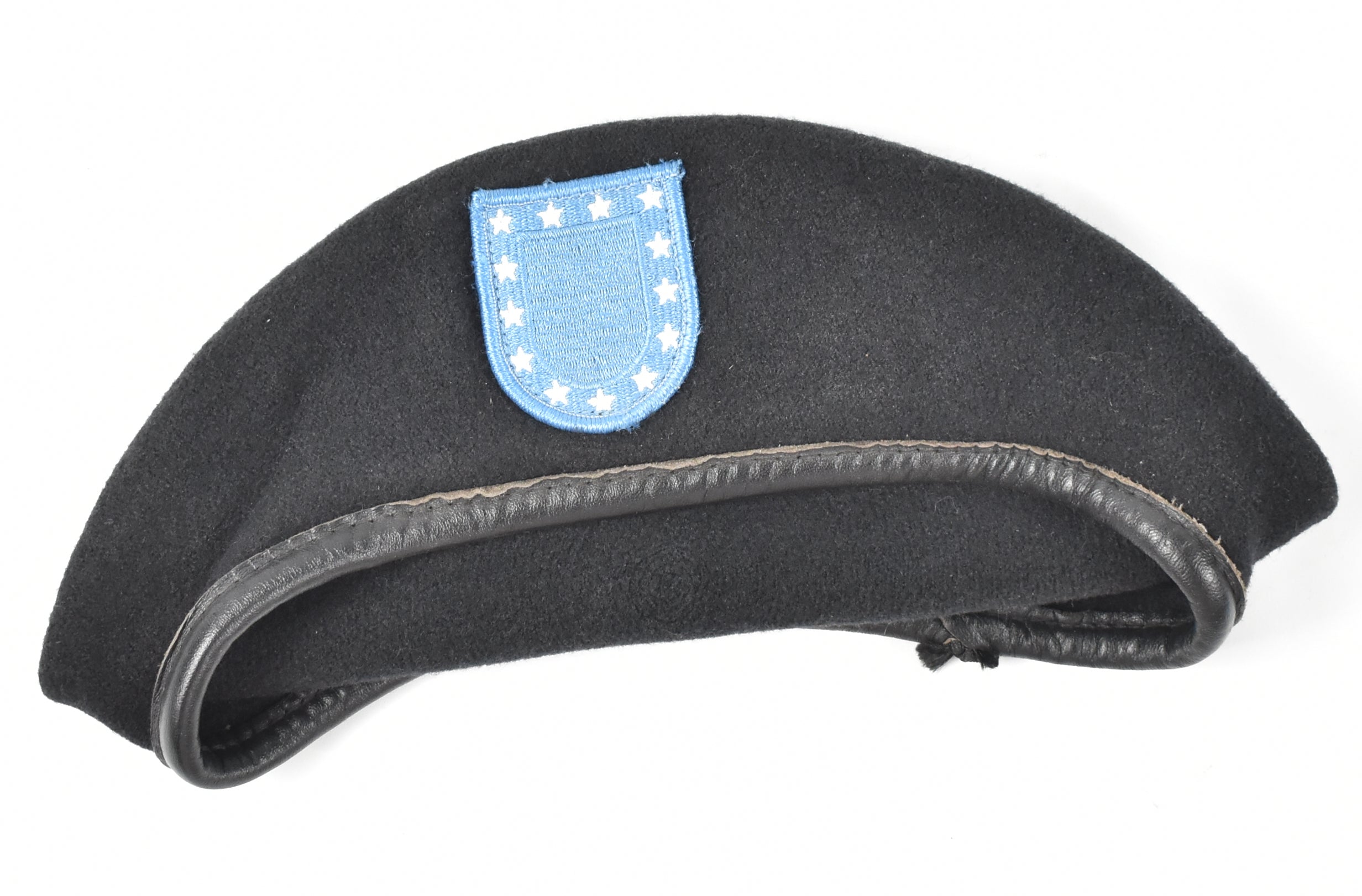 United States Army Wool Beret Black Used DSCP Garrison Collection 6 3/4 Used
