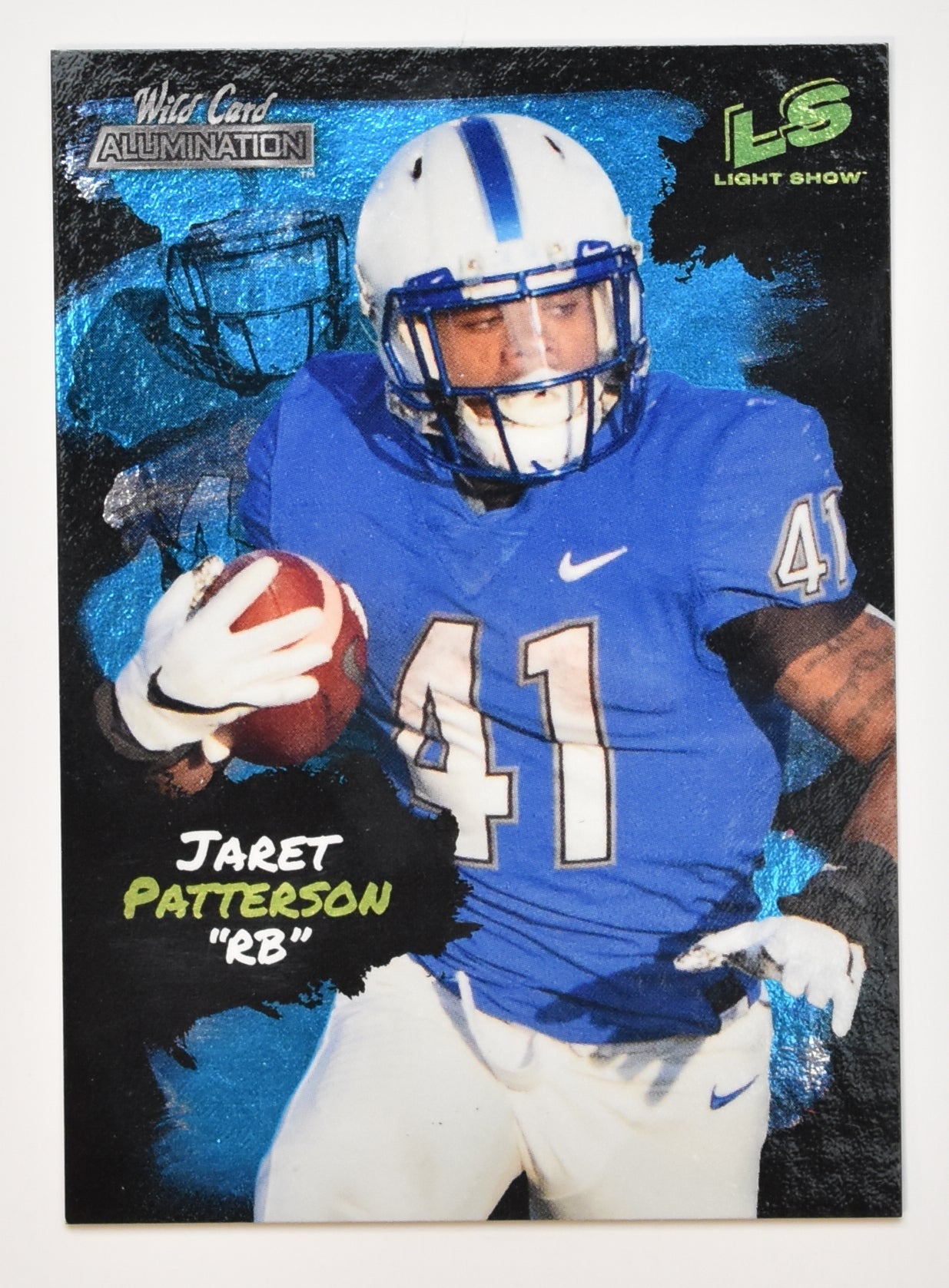 Jaret Patterson Running Back LS 49 Light Football Card Wild Card Allumination 20