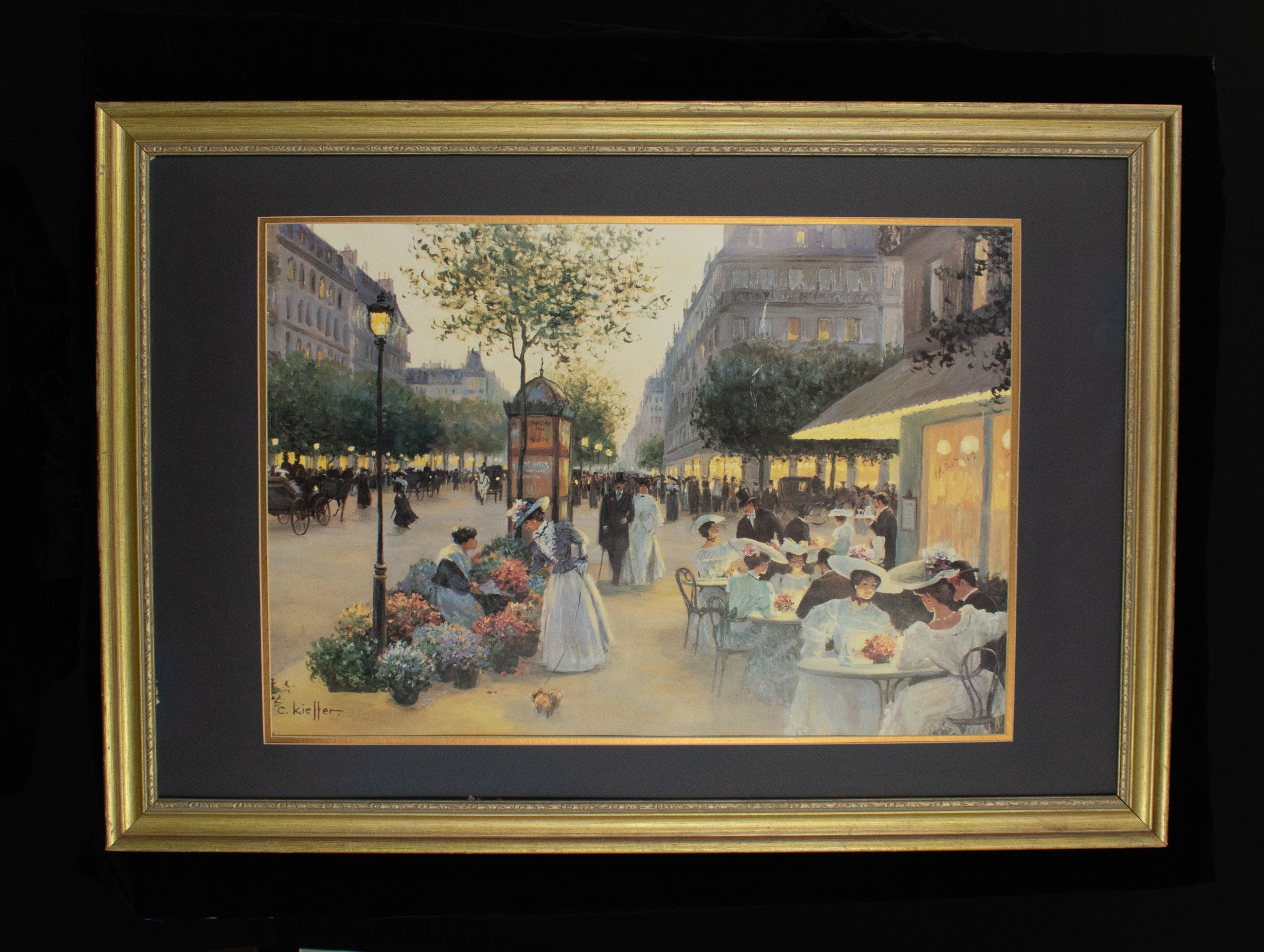 Evening Out by Christa Kieffer Framed Original Limited Print 40x28 USED