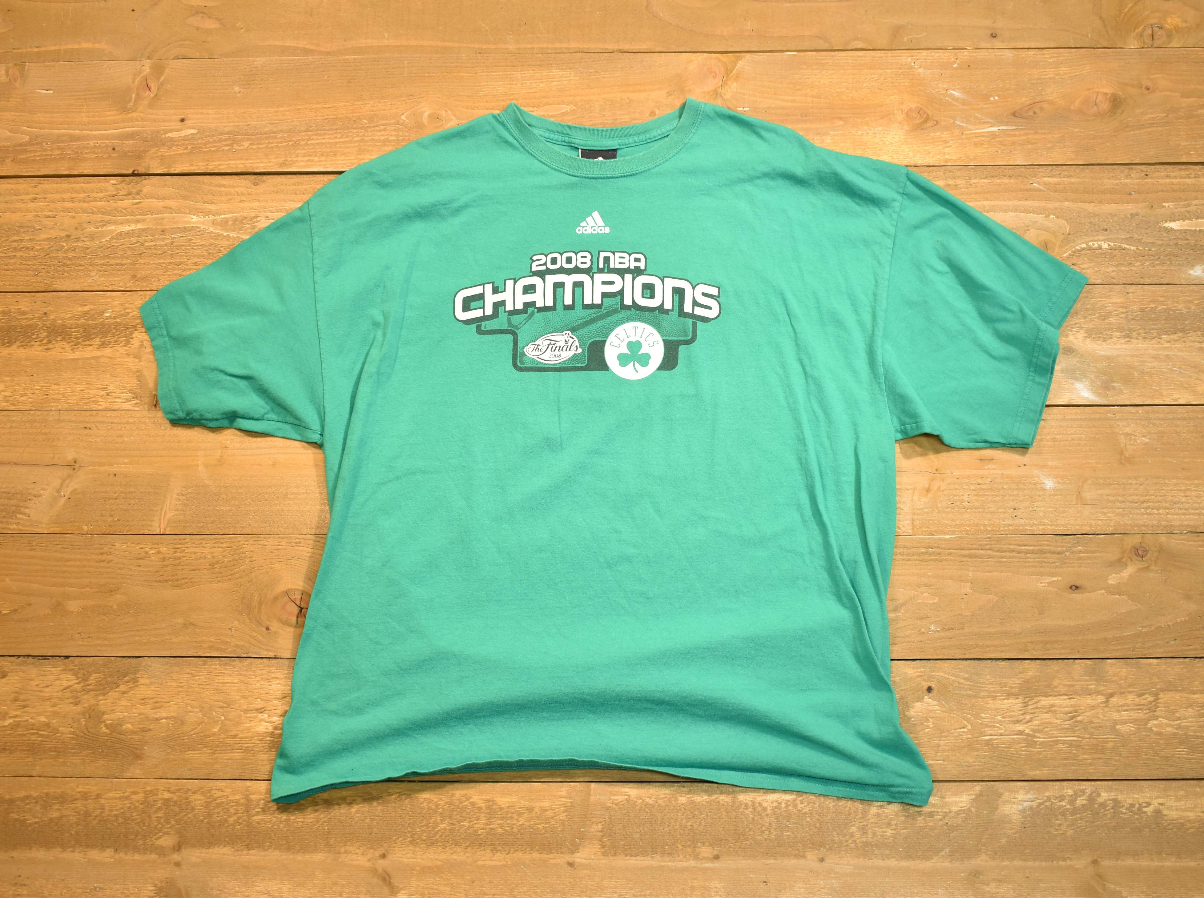 Boston Celtics Adidas green T-shirt 2X 2008 NBA basketball used sure