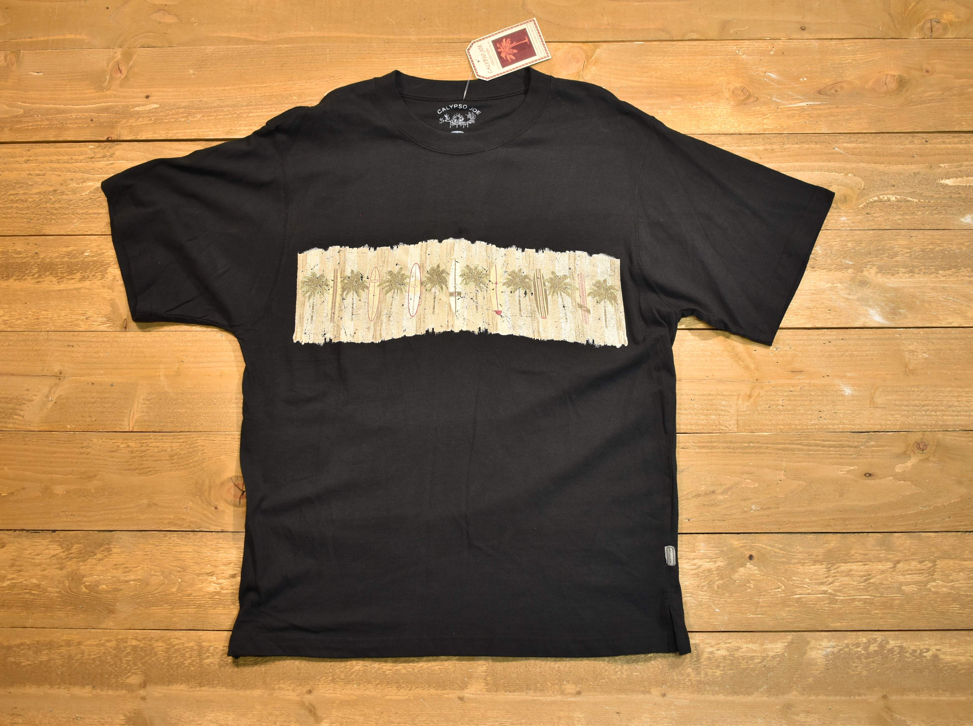 Authentic island wear men's T-shirt X-large new black calypso Joe chill out