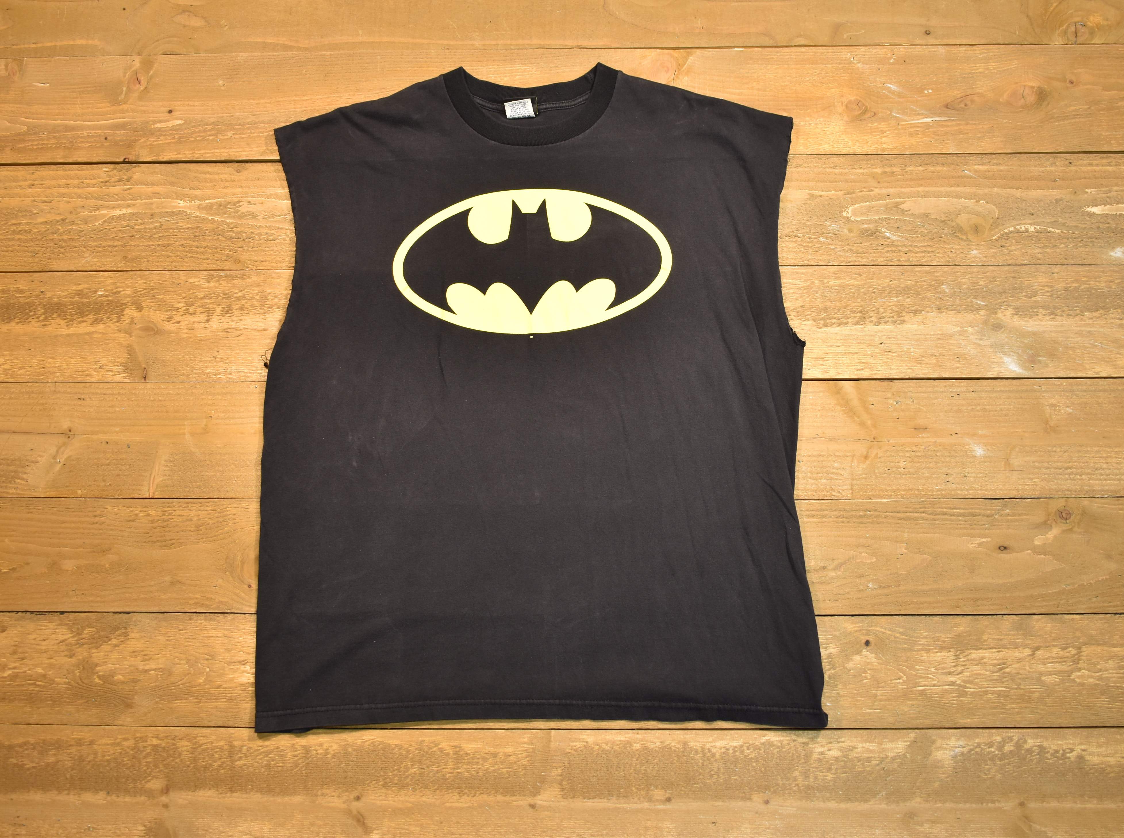Batman XXL men's T-shirt cut off used DC superhero T-shirt