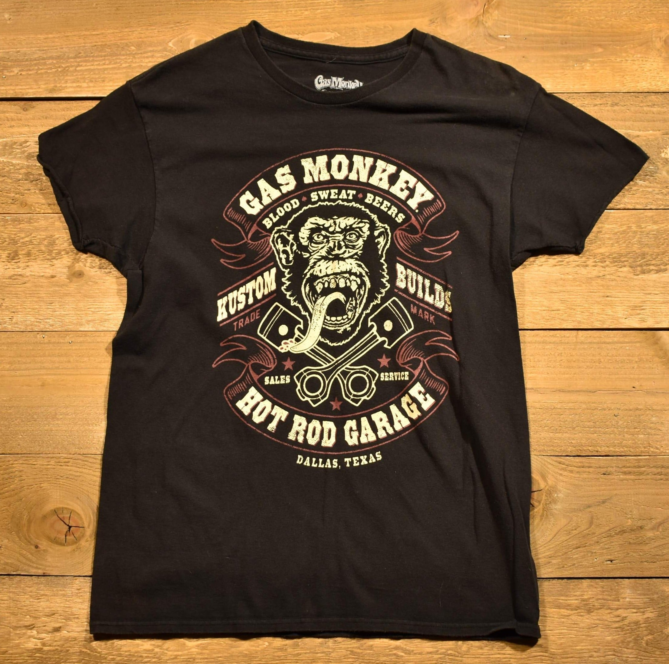 Gas monkey hot rod garage Dallas Texas medium used T-shirt black