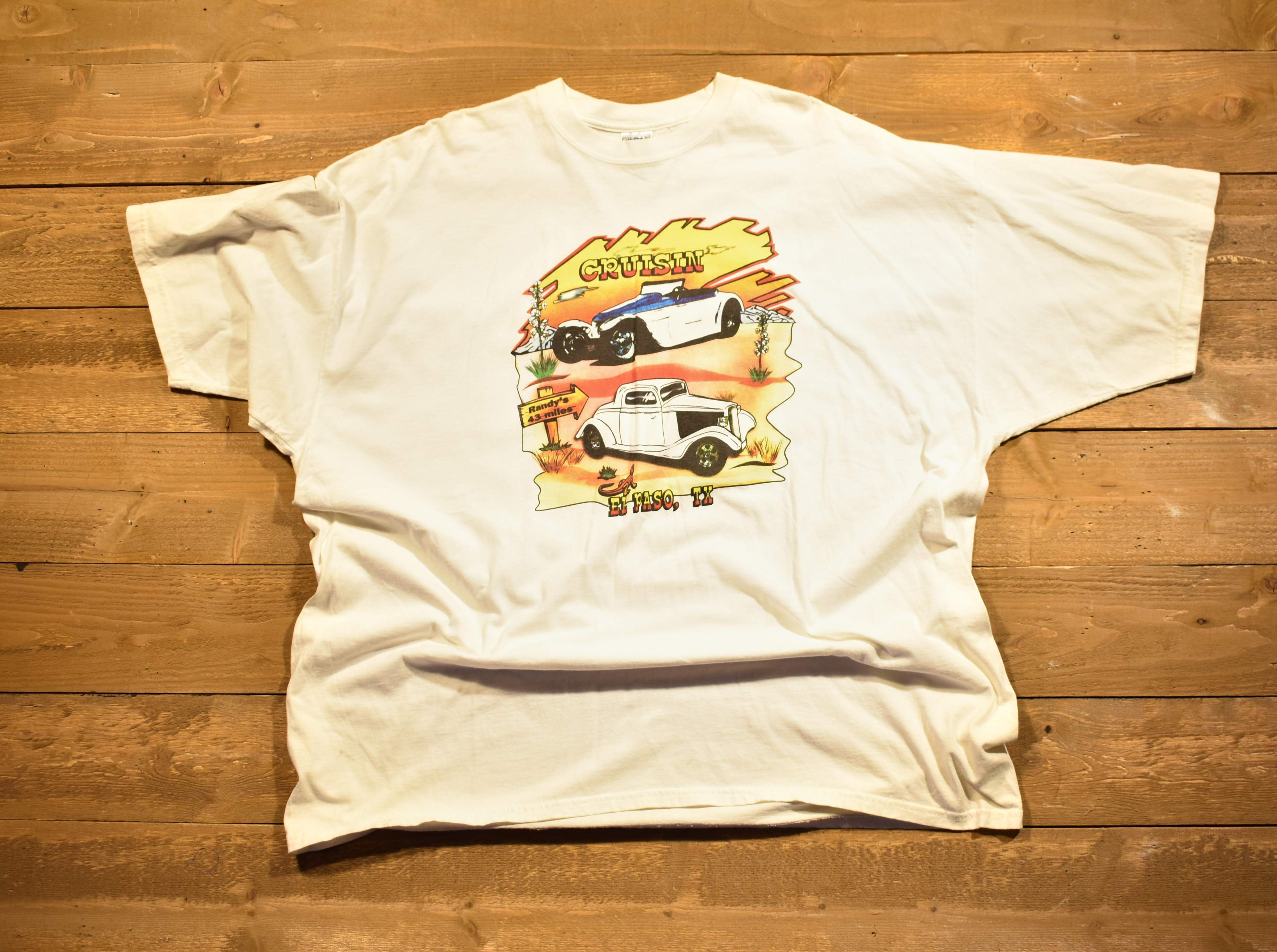 Cruising t shirt hot rod T-shirt for XL white El Paso Texas used car show