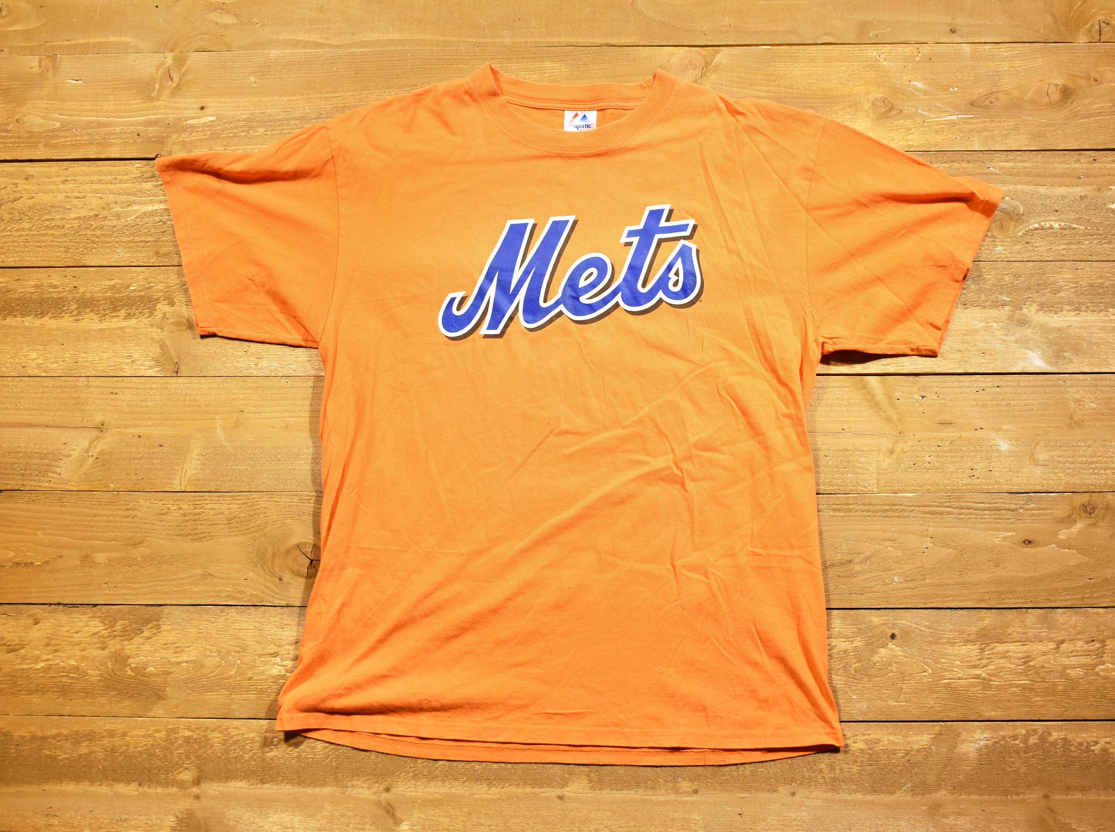 Mets baseball T-shirt orange majestic 2XL PEREL 60 used MLB authentic