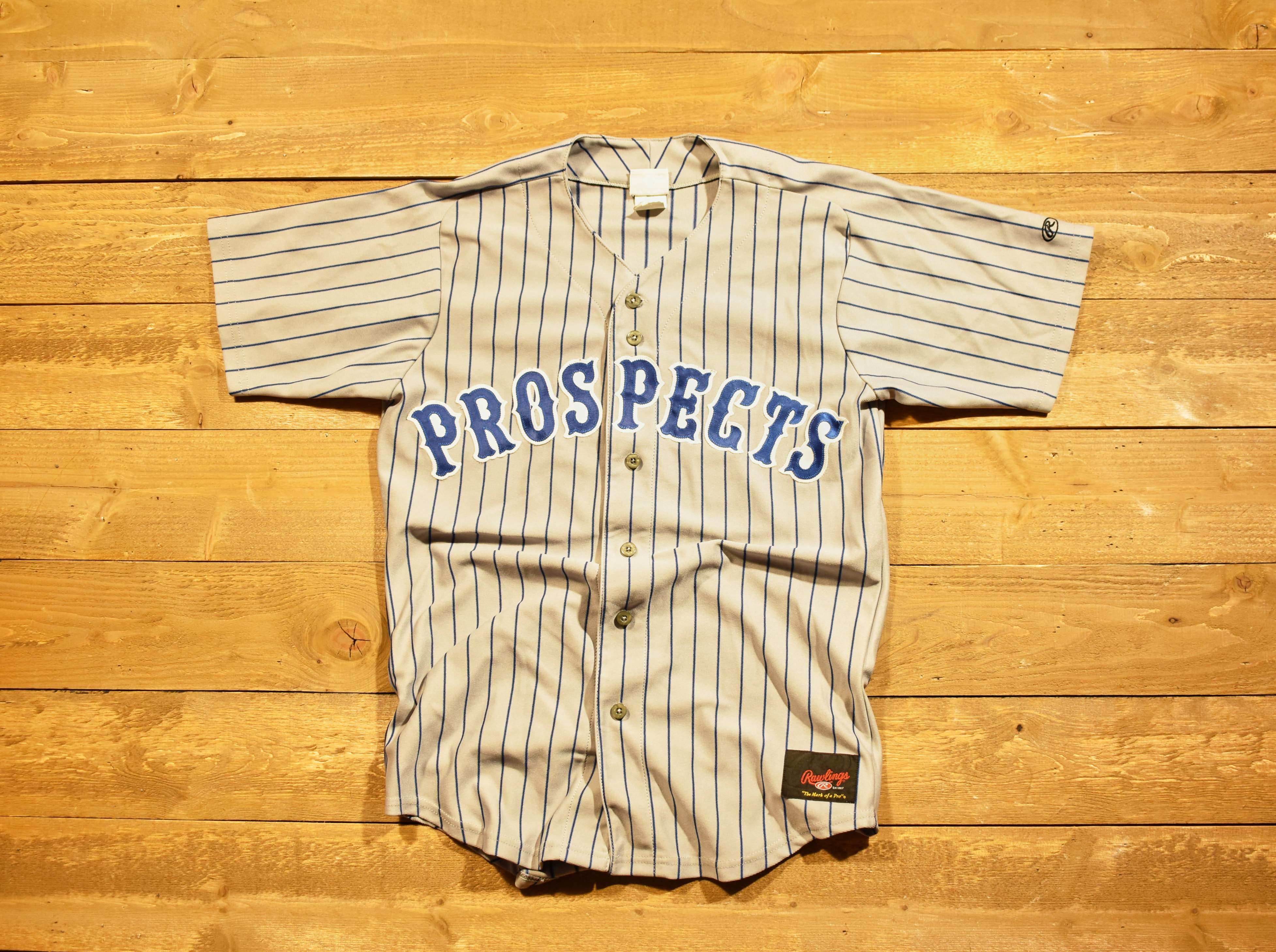 Prospects baseball jersey medium Rawlings adult blue gray 17 used Authentic
