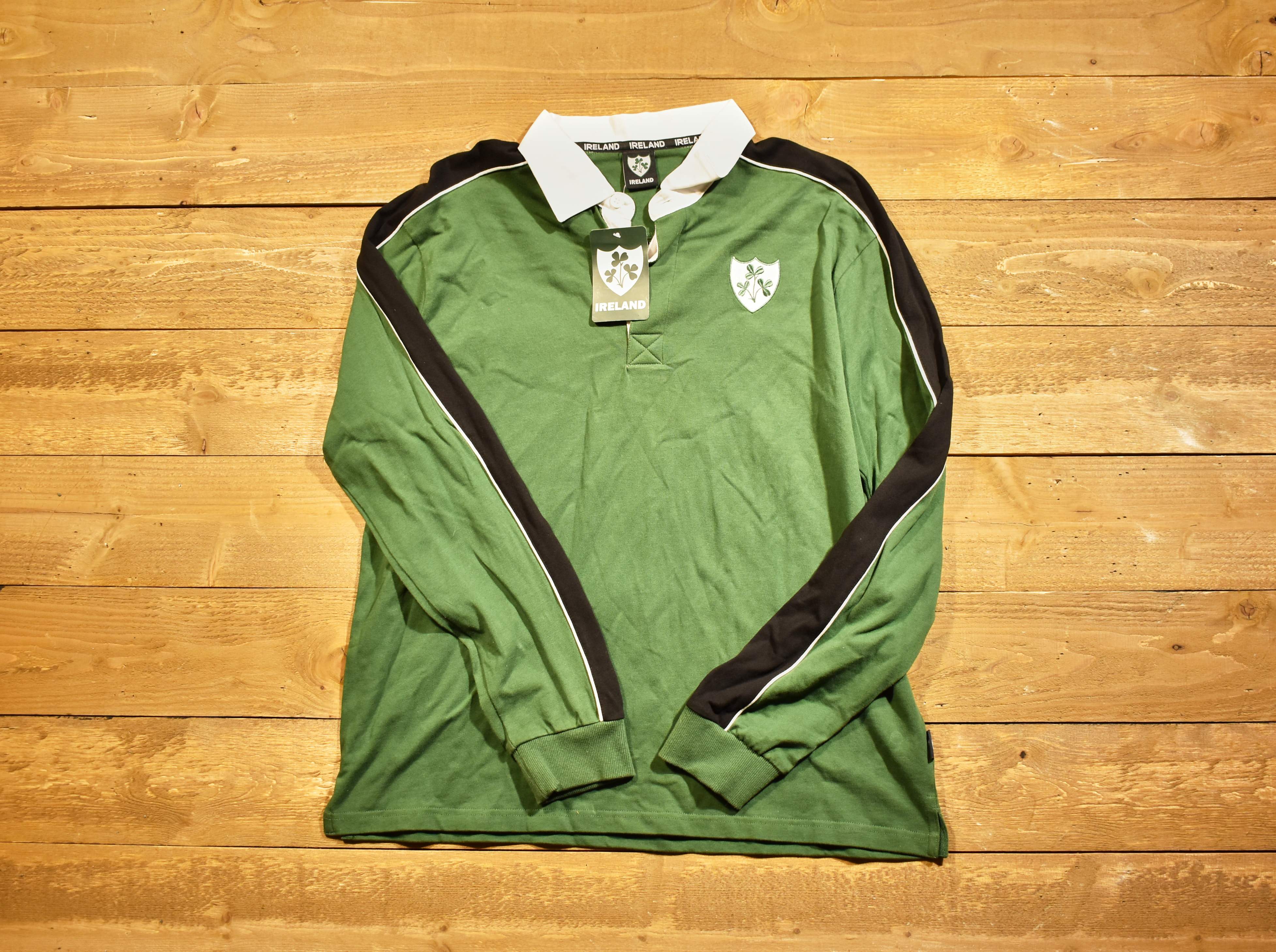 Ireland green long sleeve men's polo large new