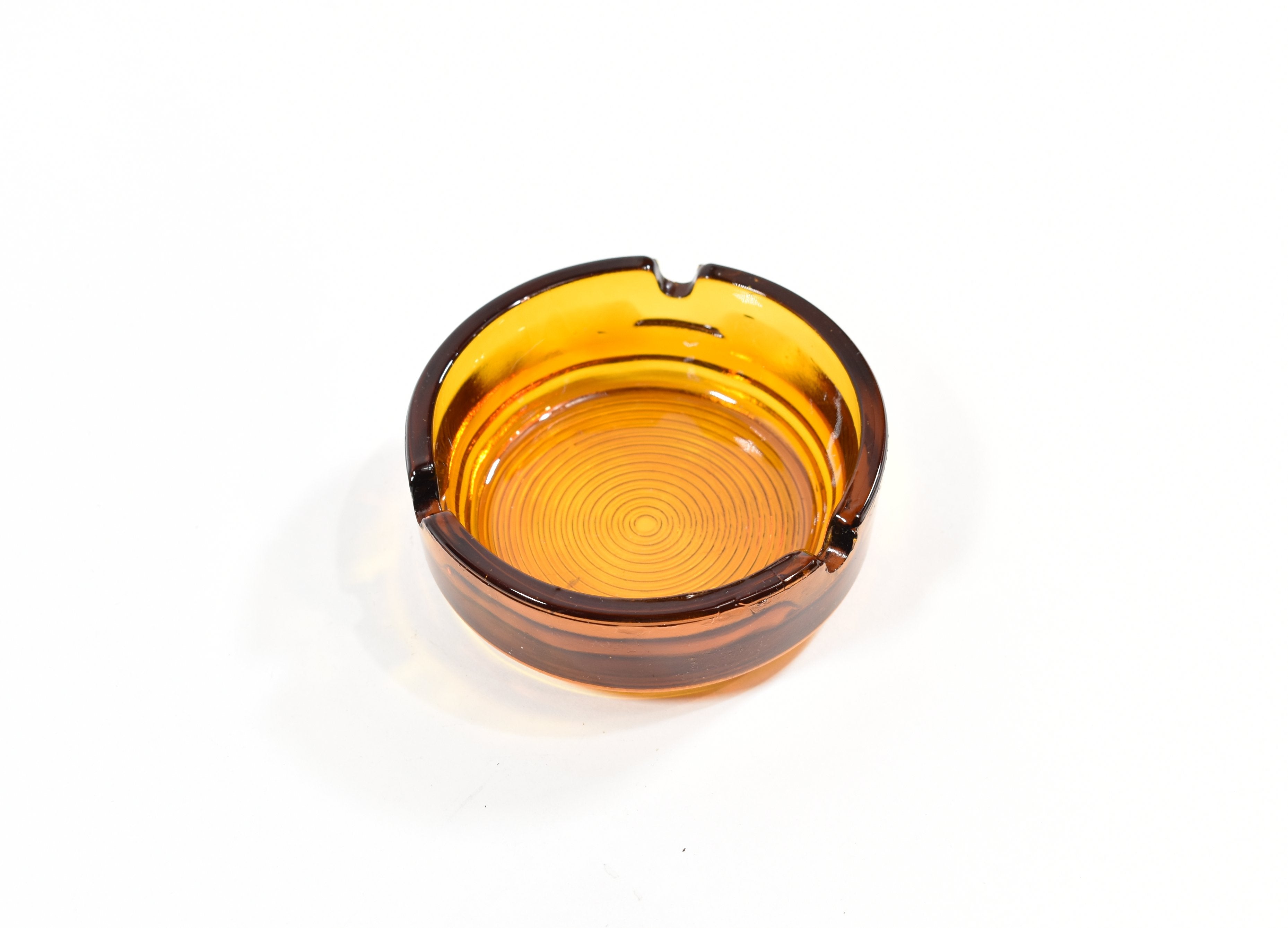 Vintage Ash tray used Brown Glass 6 inch Ash Tray