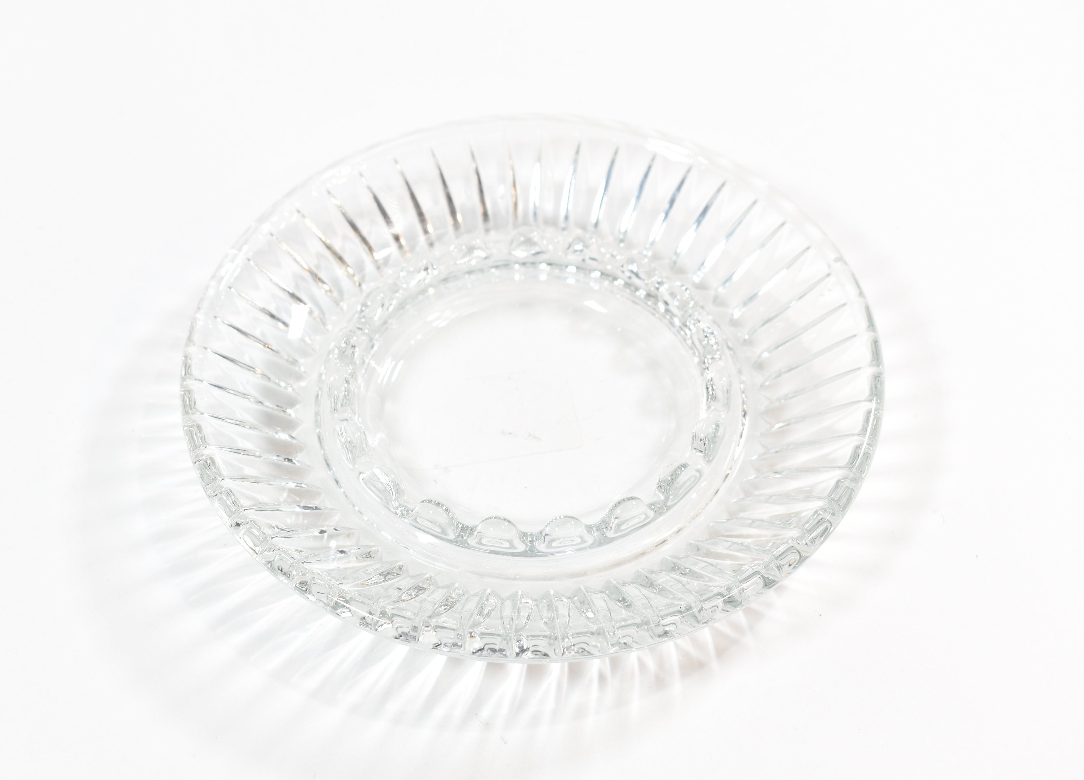 Clear Ash tray 6 inch Glass Circle Vintage - No Cracks or Damage