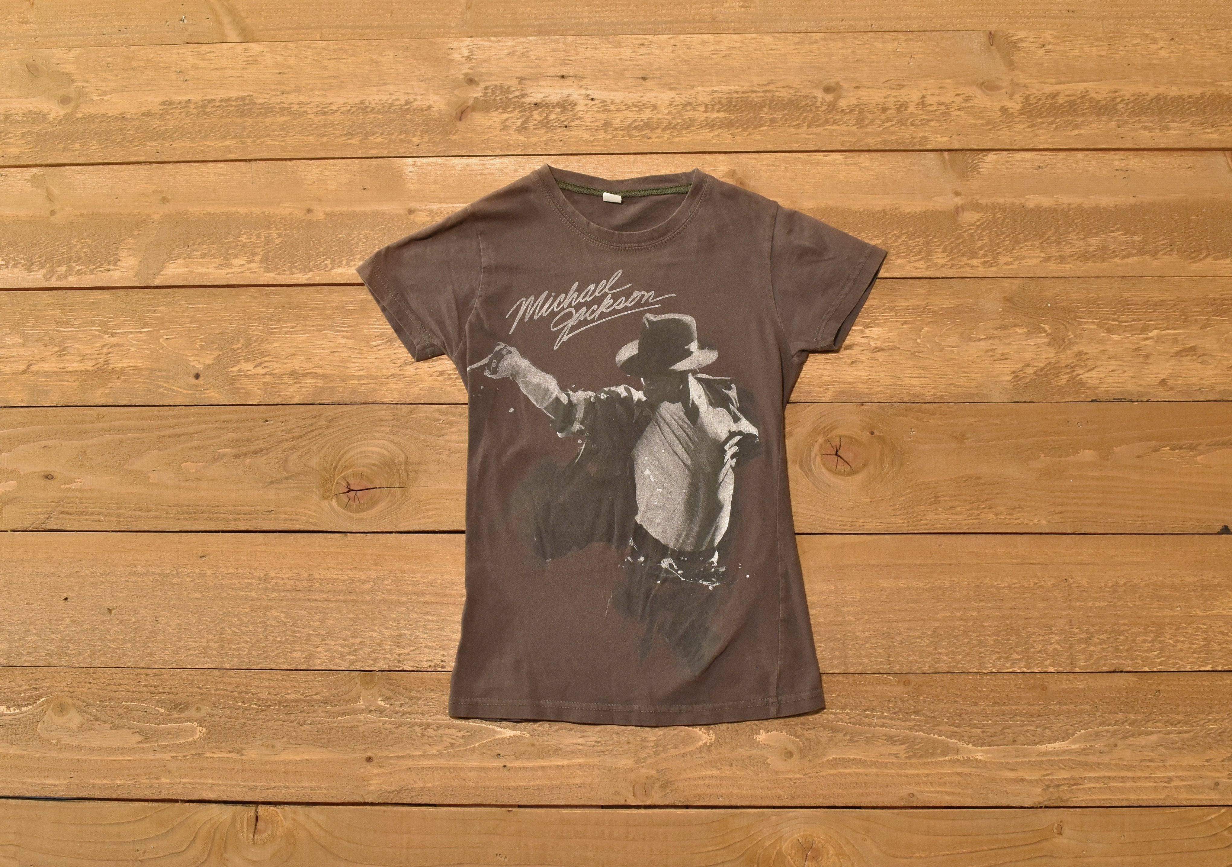 Micheal Jackson female t-shirt grey tultex Girly Small Shirt Used