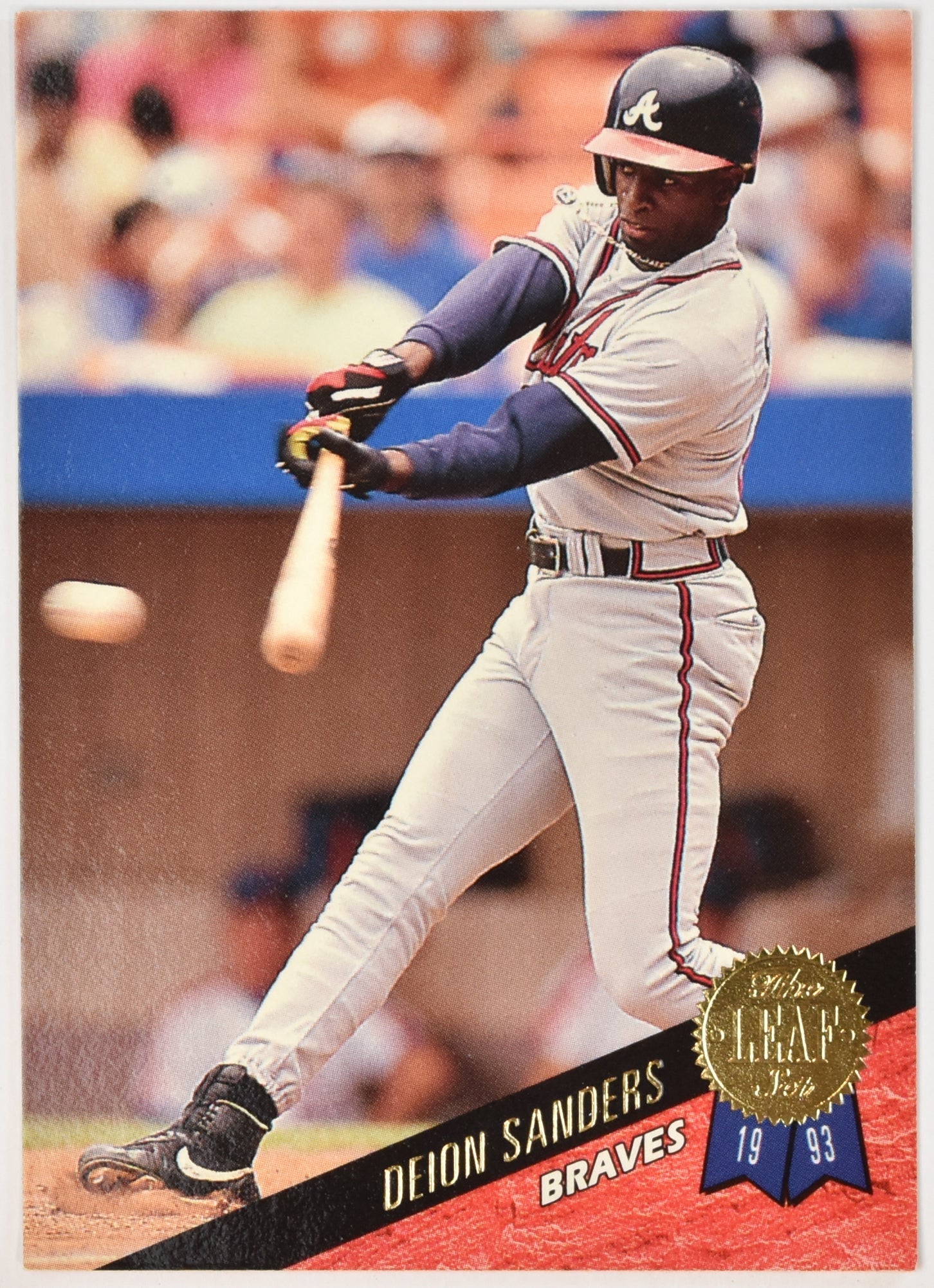Deion Sanders 222 1993 The Leaf Set Baseball Card