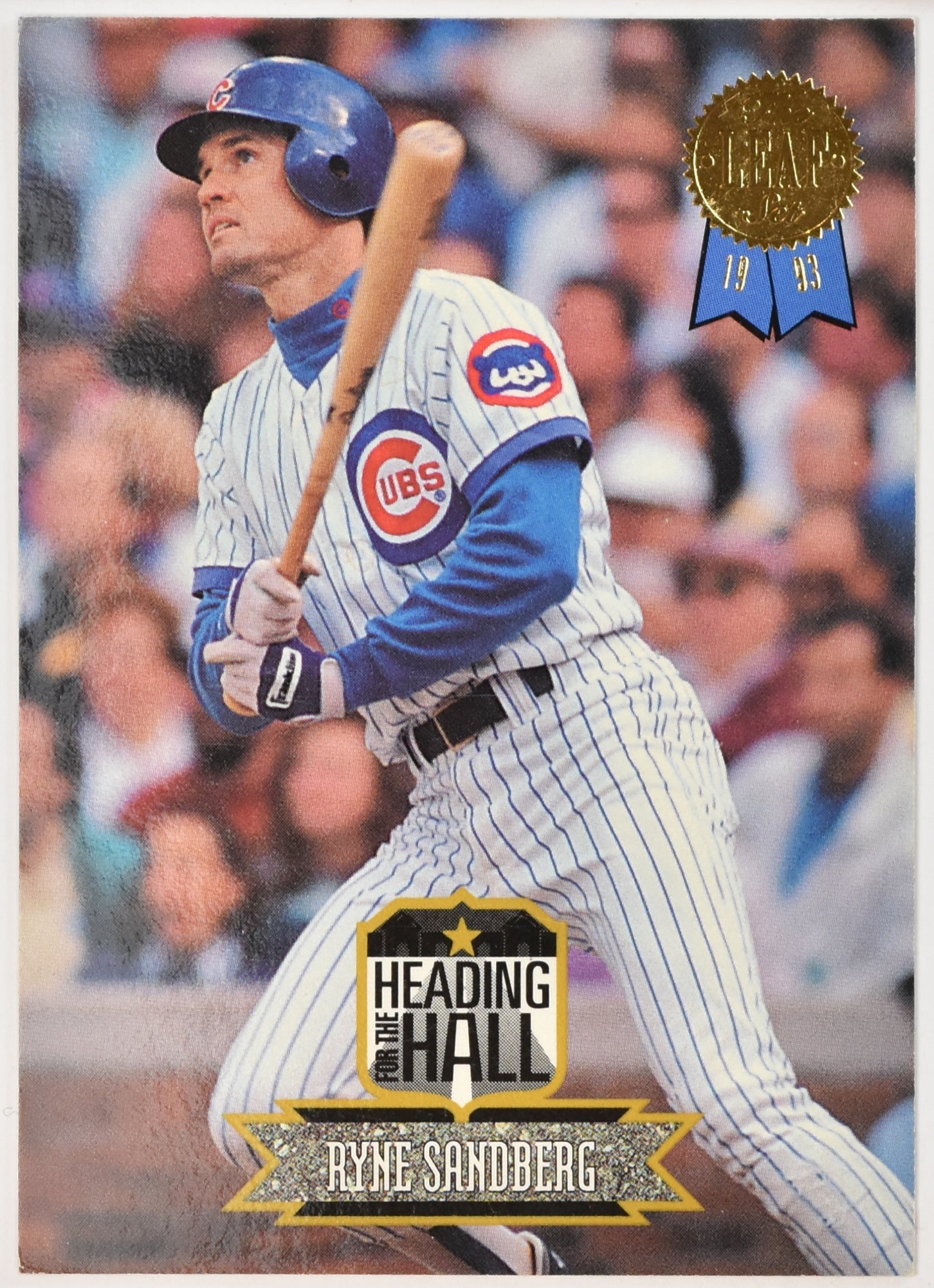 Ryne Sandberg 8 of 10 Hall of Fame 1993 The Leaf Set Baseball Card