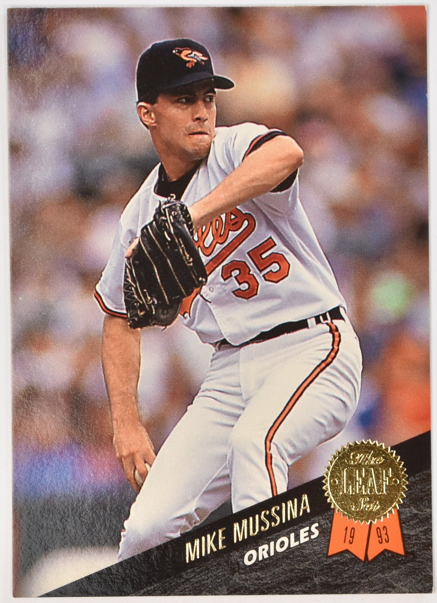 Mike Mussina 343 1993 The Leaf Set Baseball Card Dennys