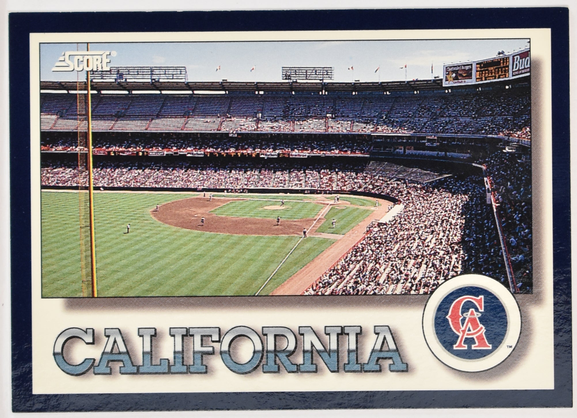 California Angels Score Checklist 319 Score 93 Pinnacle Baseball Card