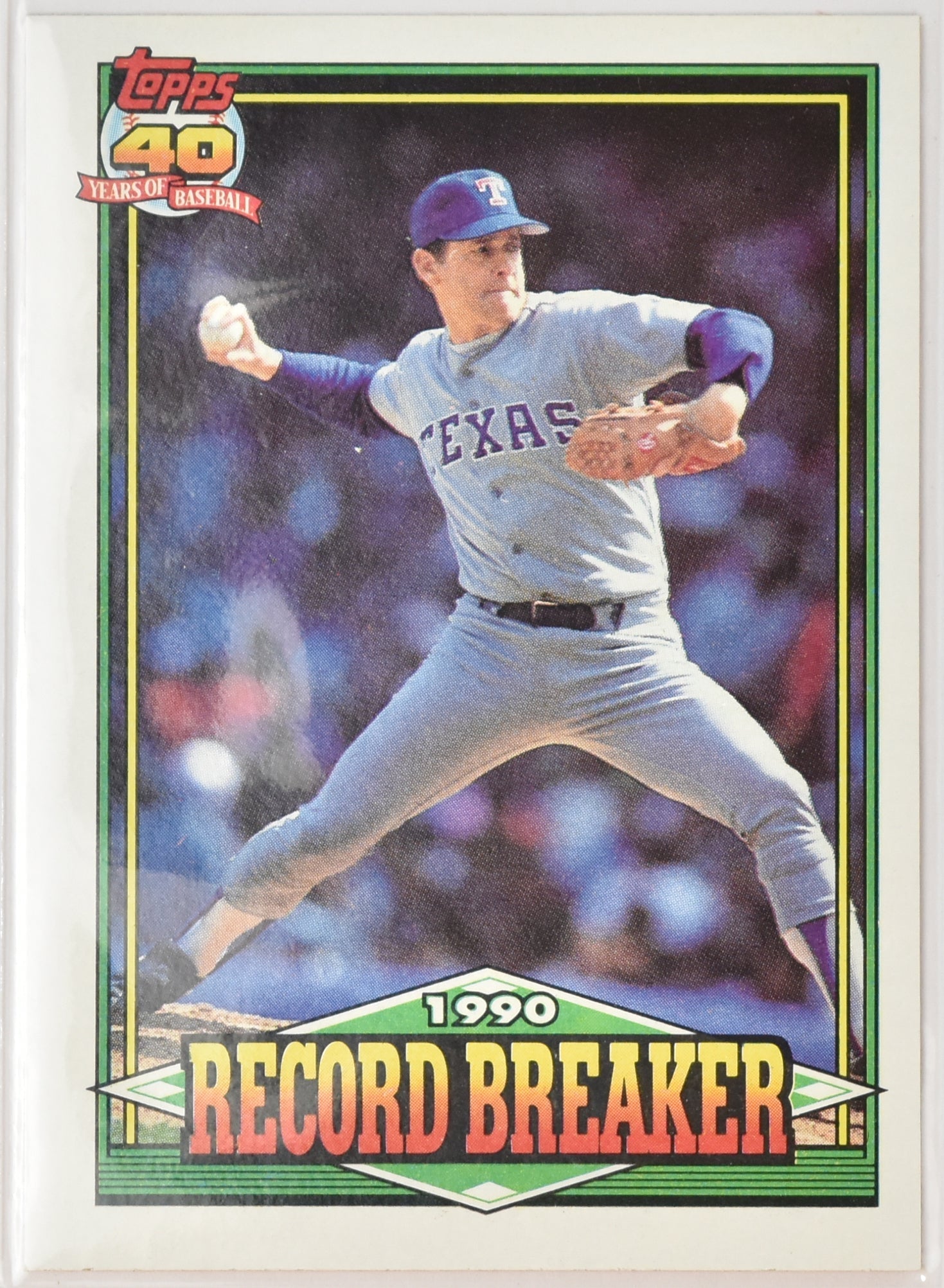 Nolan Ryan Baseball Card 6 Topps Record Breaker 1990