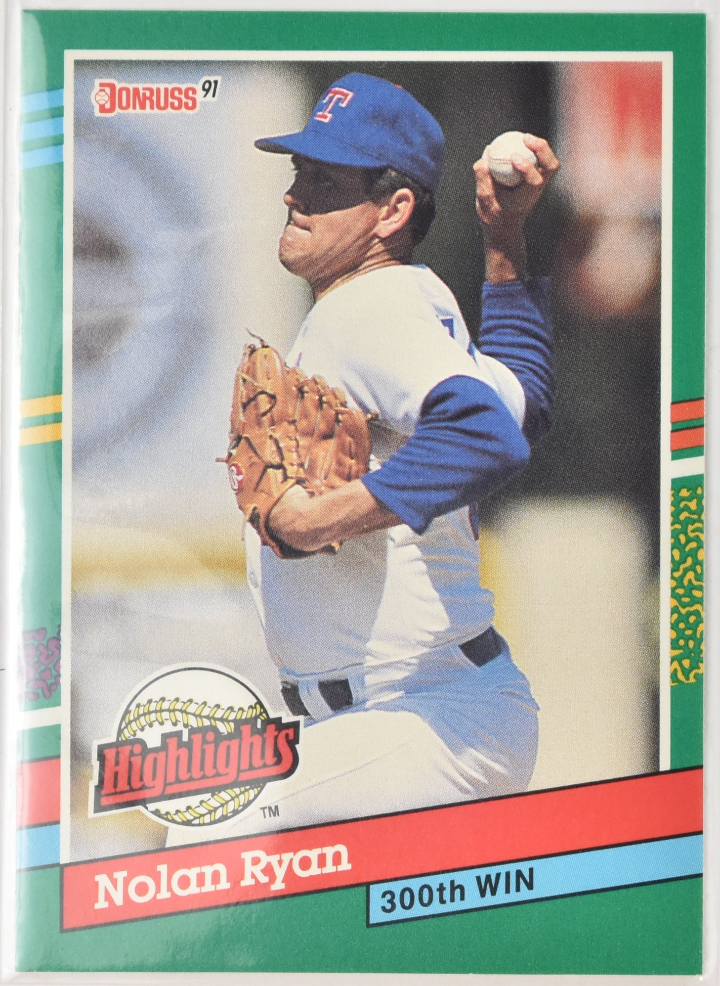 Nolan Ryan Baseball Card BC-15 1990 Leaf 300th Win Donruss 91