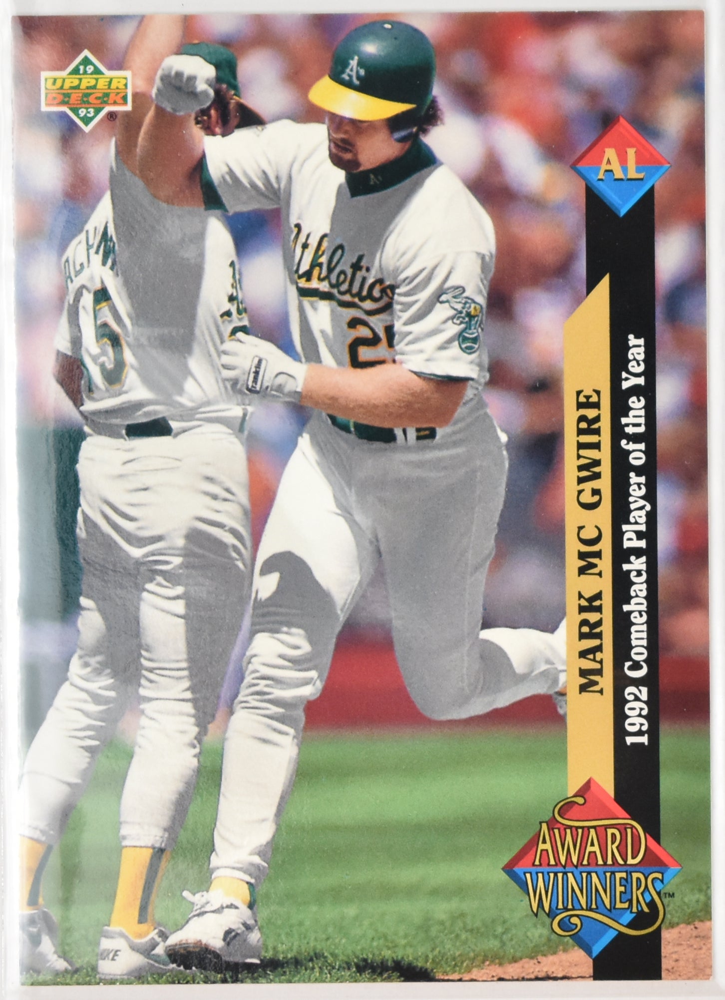 Mark McGwire Baseball Card 493 Upper Deck 1993 Award Winners
