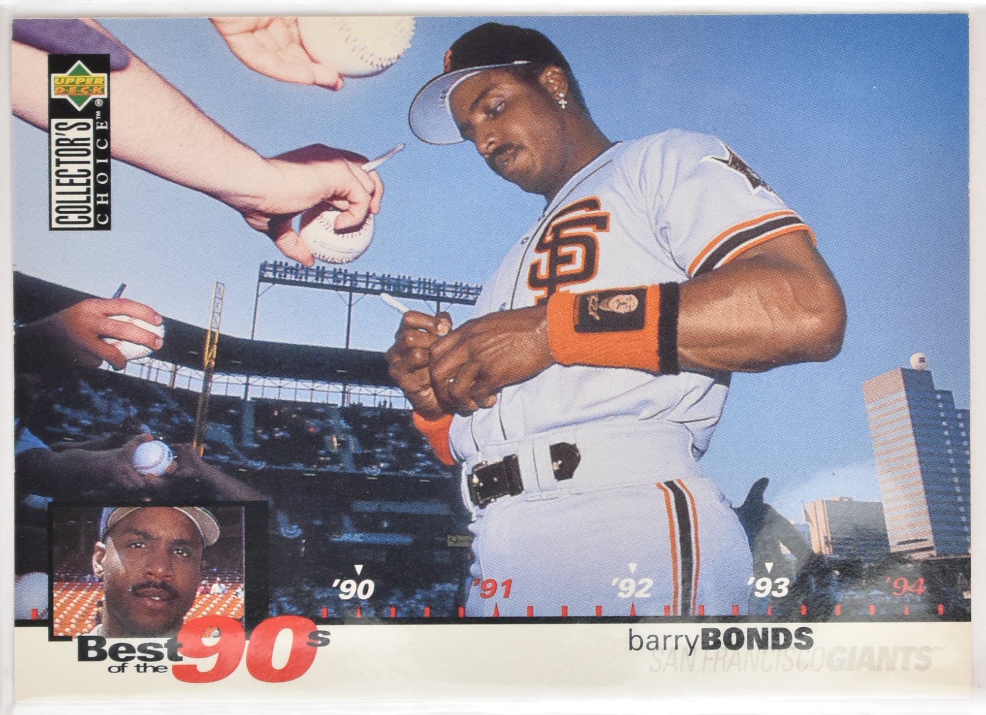 Barry Bonds Baseball Card 60 Upper Deck 1995 Best of the 90s