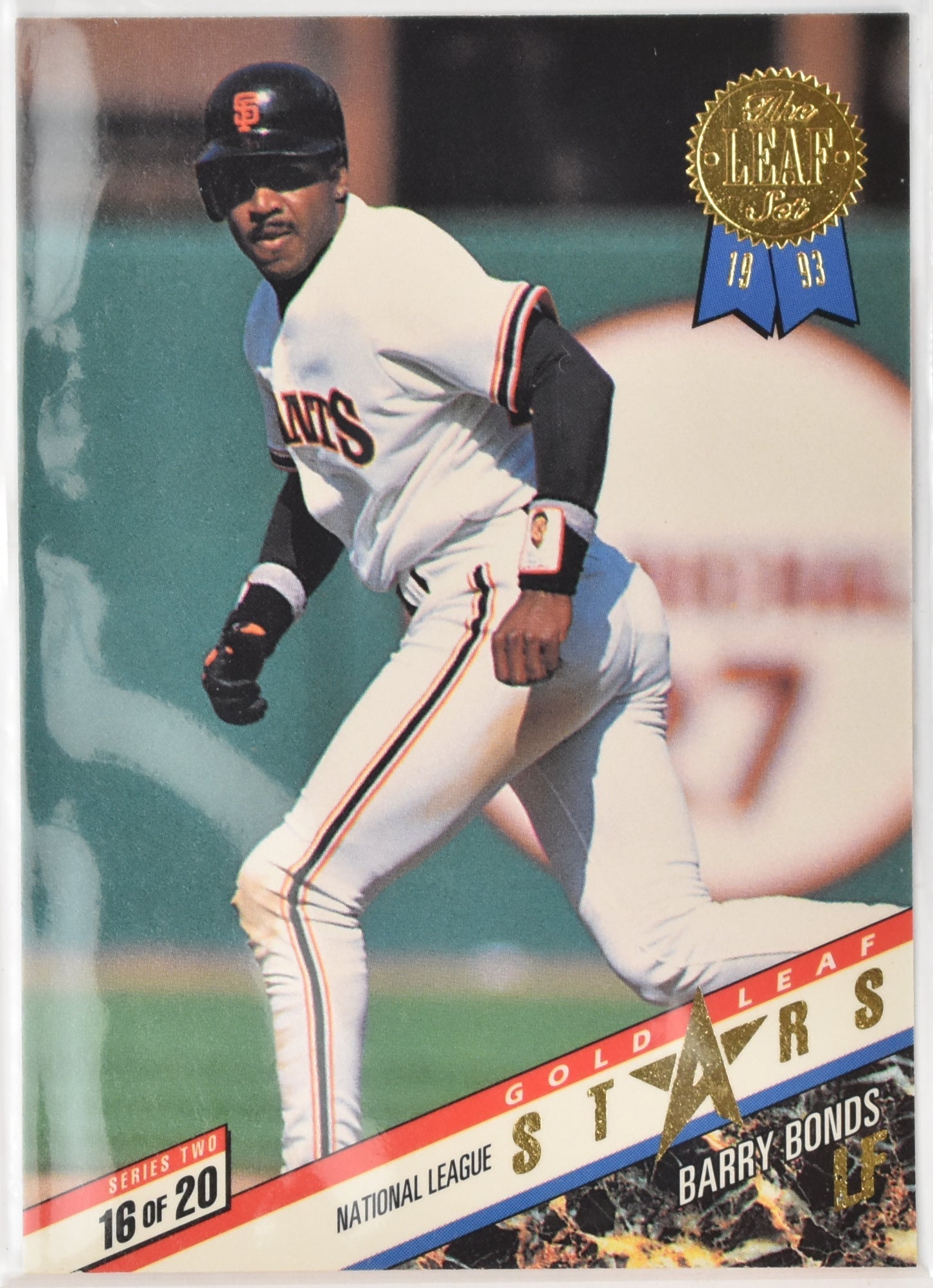 Barry Bonds Baseball Card 16 of 20 Gold Leaf 1993