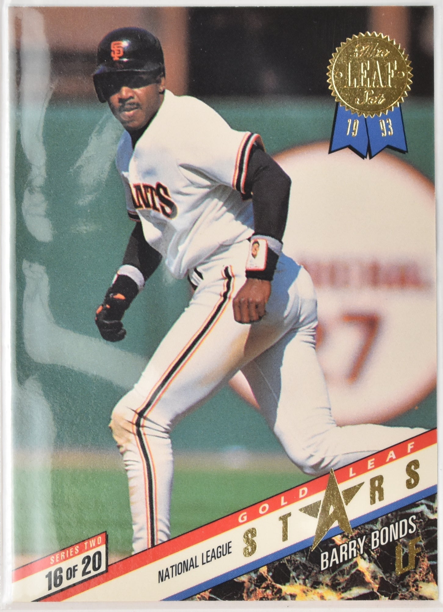 Barry Bonds Baseball Card 16 of 20 Gold Leaf 1993 Mint
