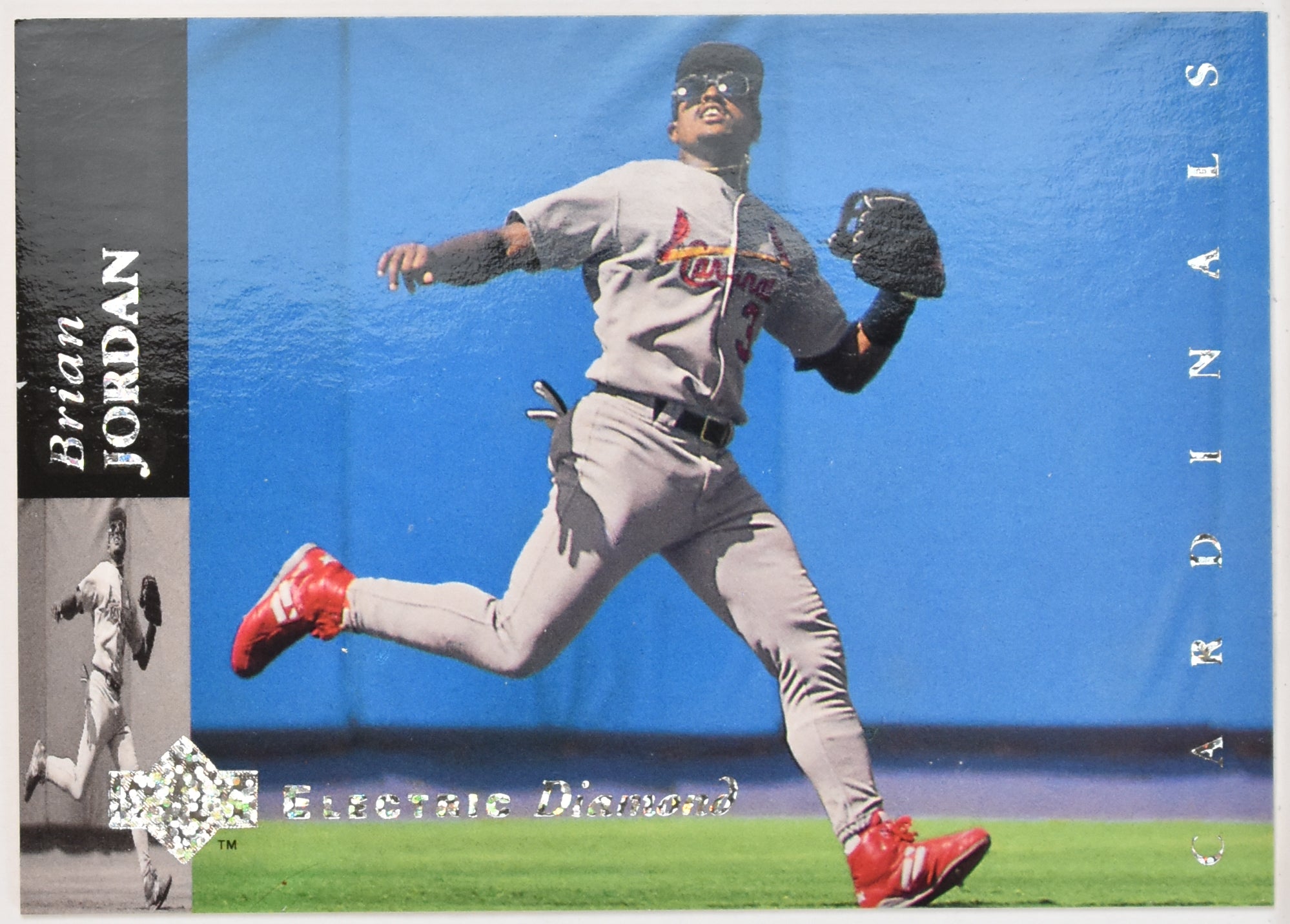 Brian Jordan 223 Upper Deck Electric Diamond Baseball 1994