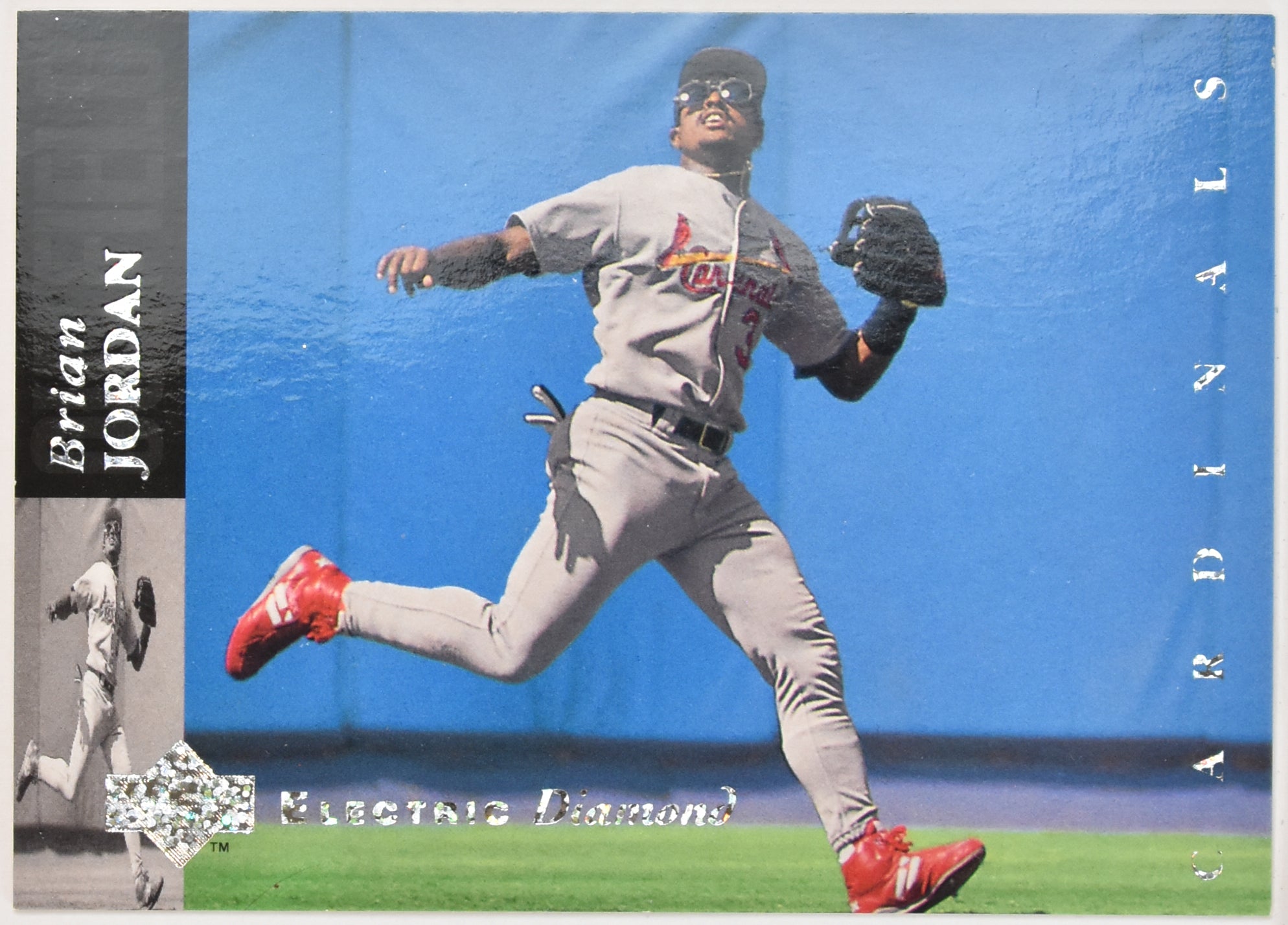 Brian Jordan 223 Upper Deck Electric Diamond Baseball Card 1994