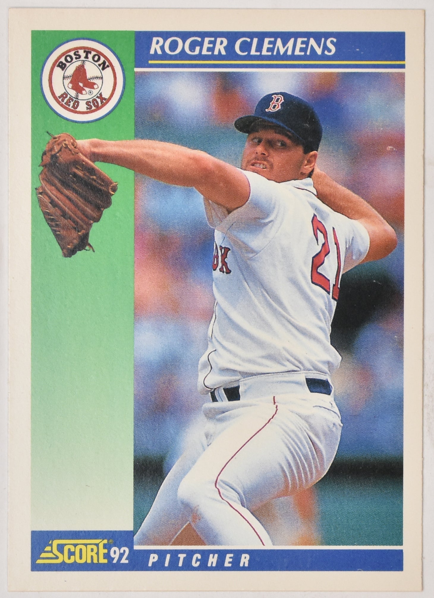 Roger Clemens 21 Score 1992 Baseball Card Boston Red Sox