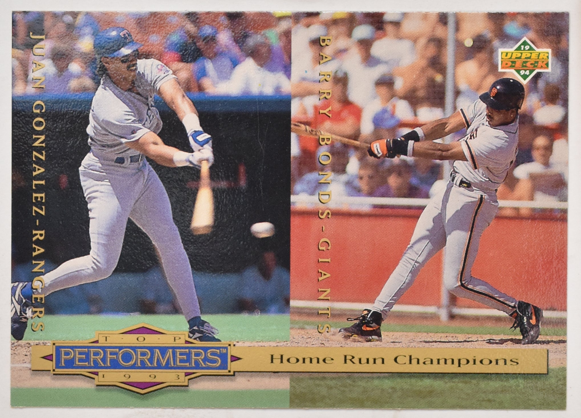 Juan Gonzalez 313 Upper Deck 93 Top Performers Baseball Card