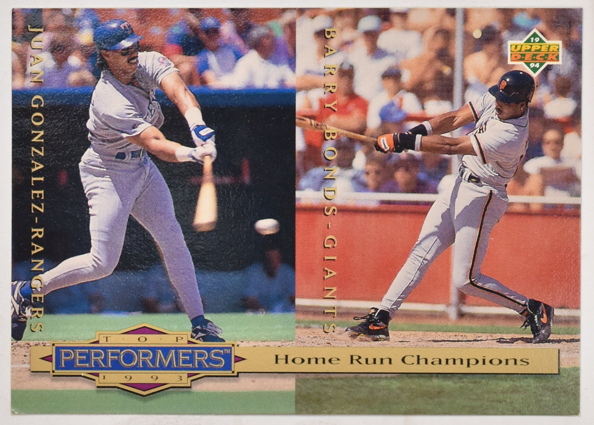 Juan Gonzalez 313 Upper Deck 1993 Top Performers Baseball Card