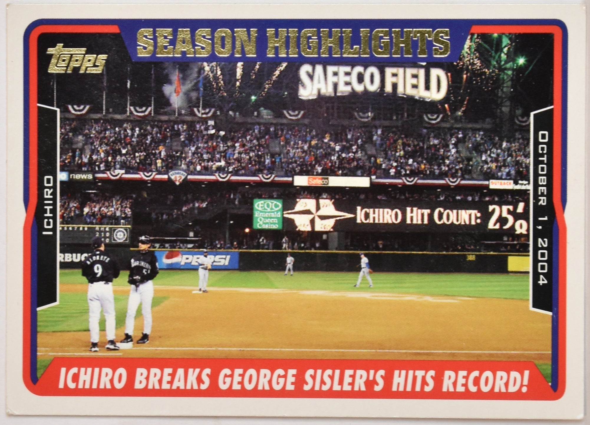 Ichiro 334 Season Highlight Topps Baseball Card 2004