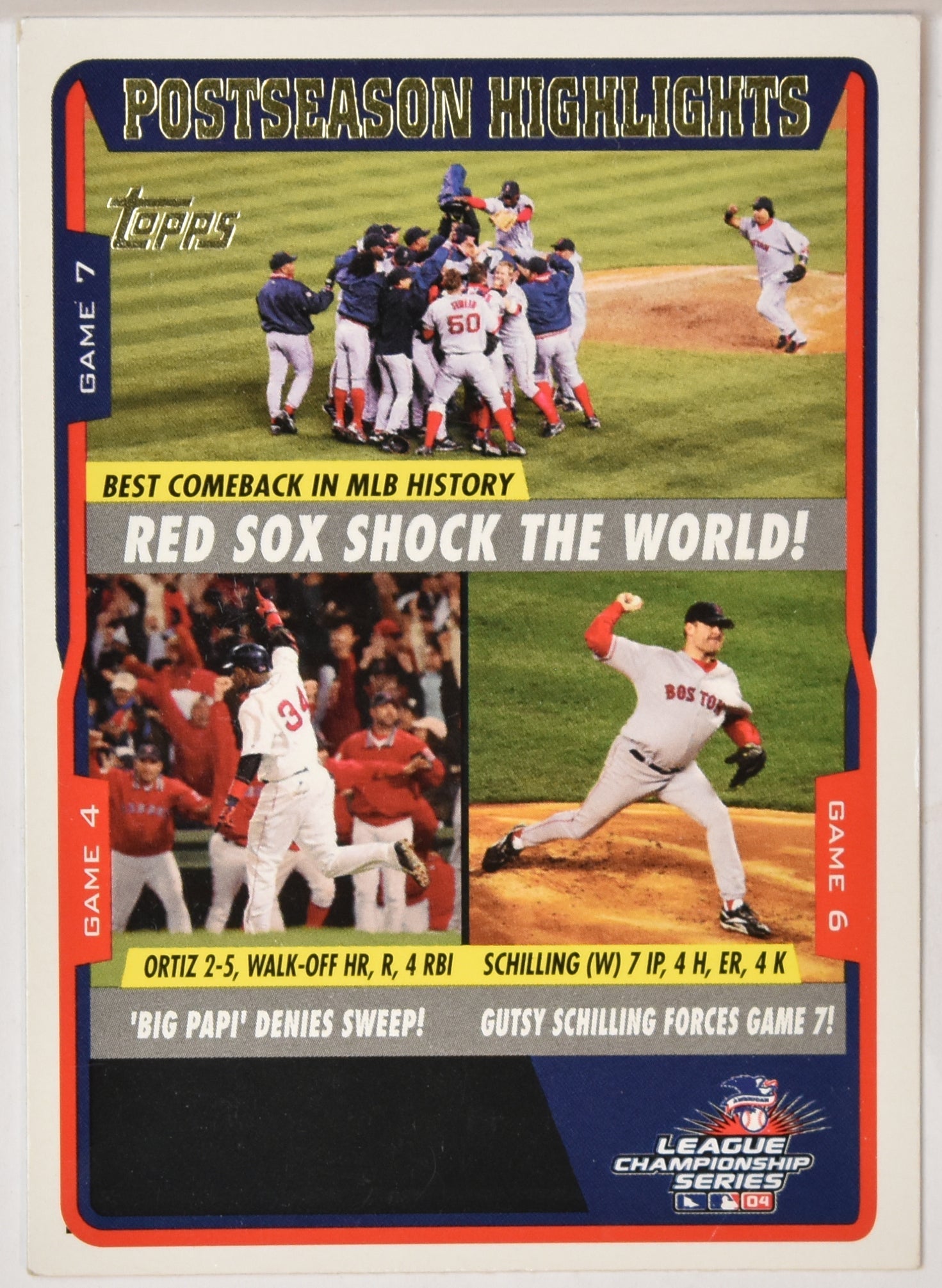 Post Season Highlights Ortiz 353 Topps Baseball Card
