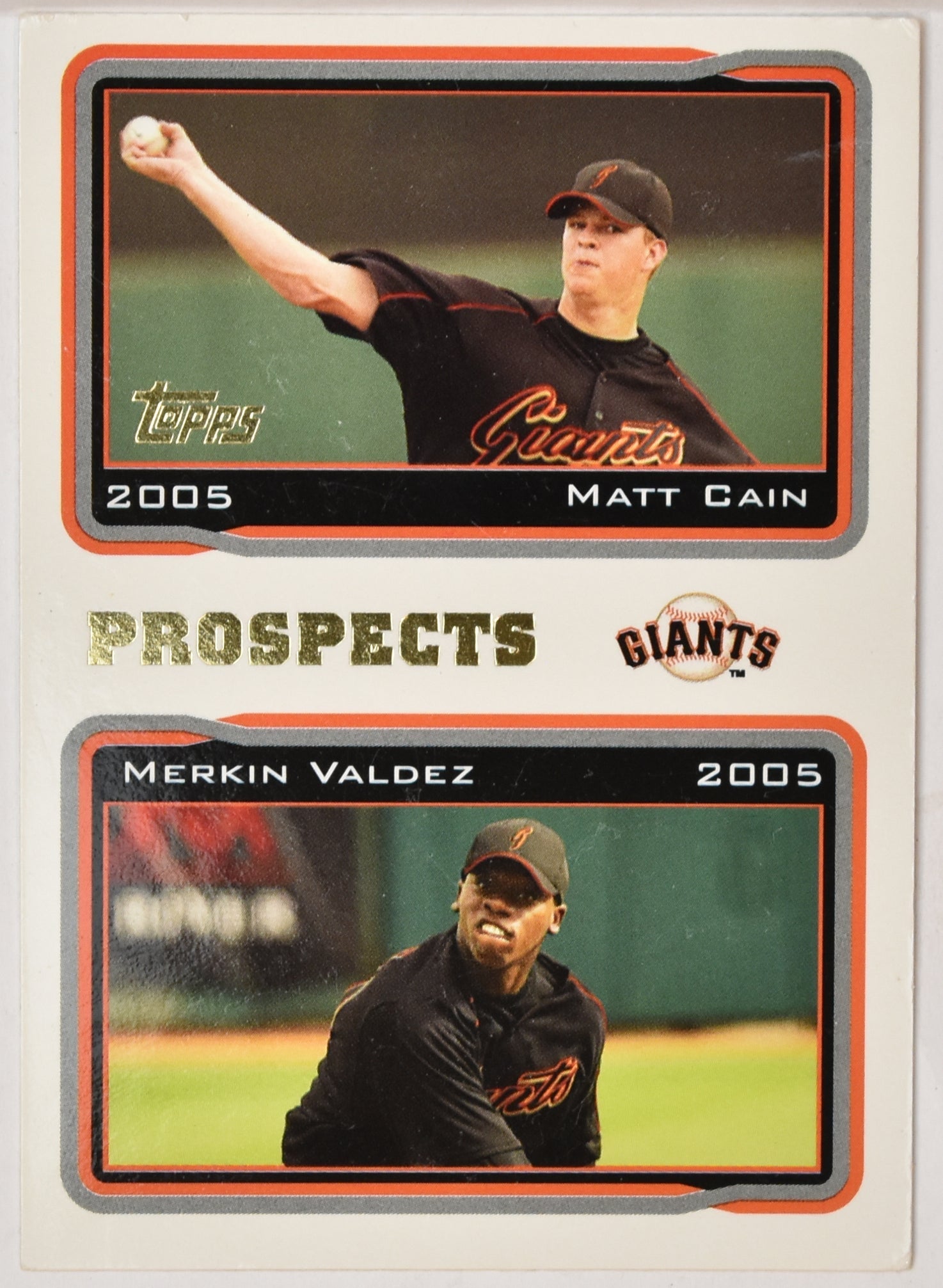 Matt Cain 690 Merkin Valdez Prospect Topps Baseball Card 2005