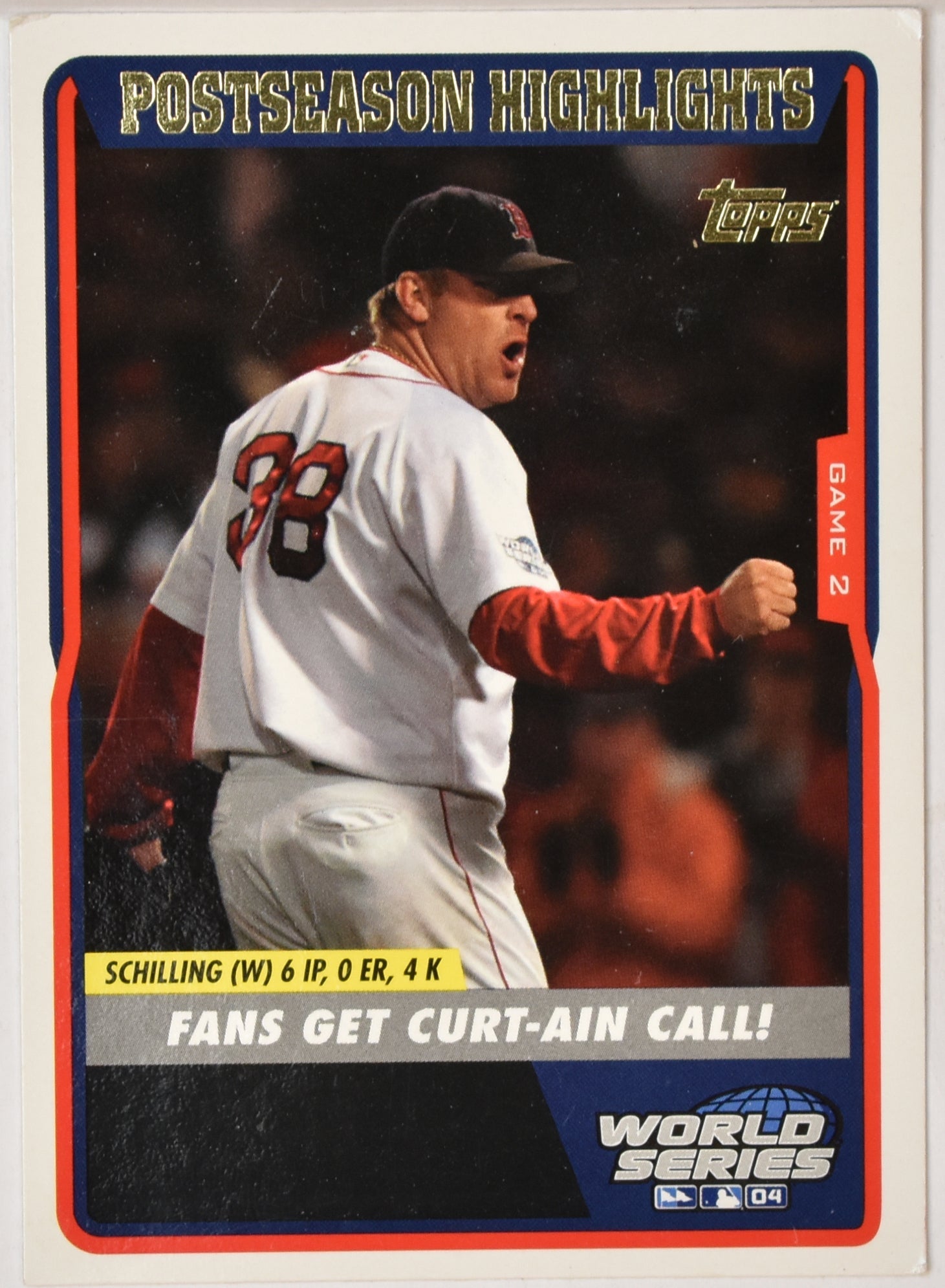 World Series 2004 352 Topps Baseball Card Blood and Guts